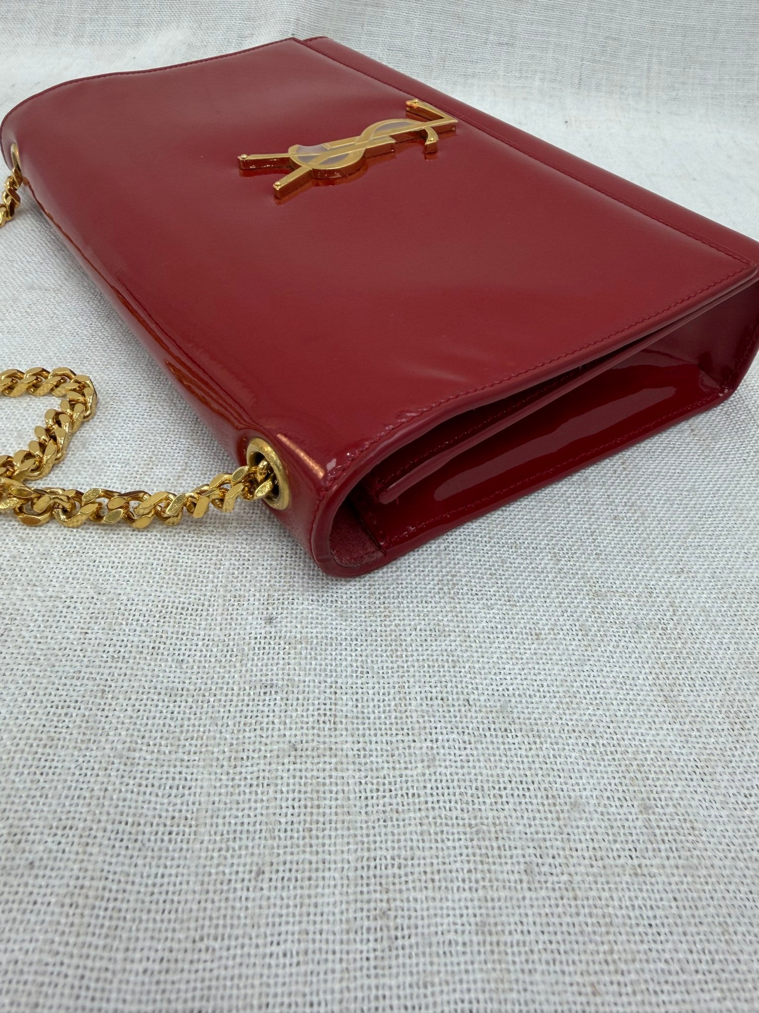 Saint Laurent YSL Red Patent Leather Kate Bag