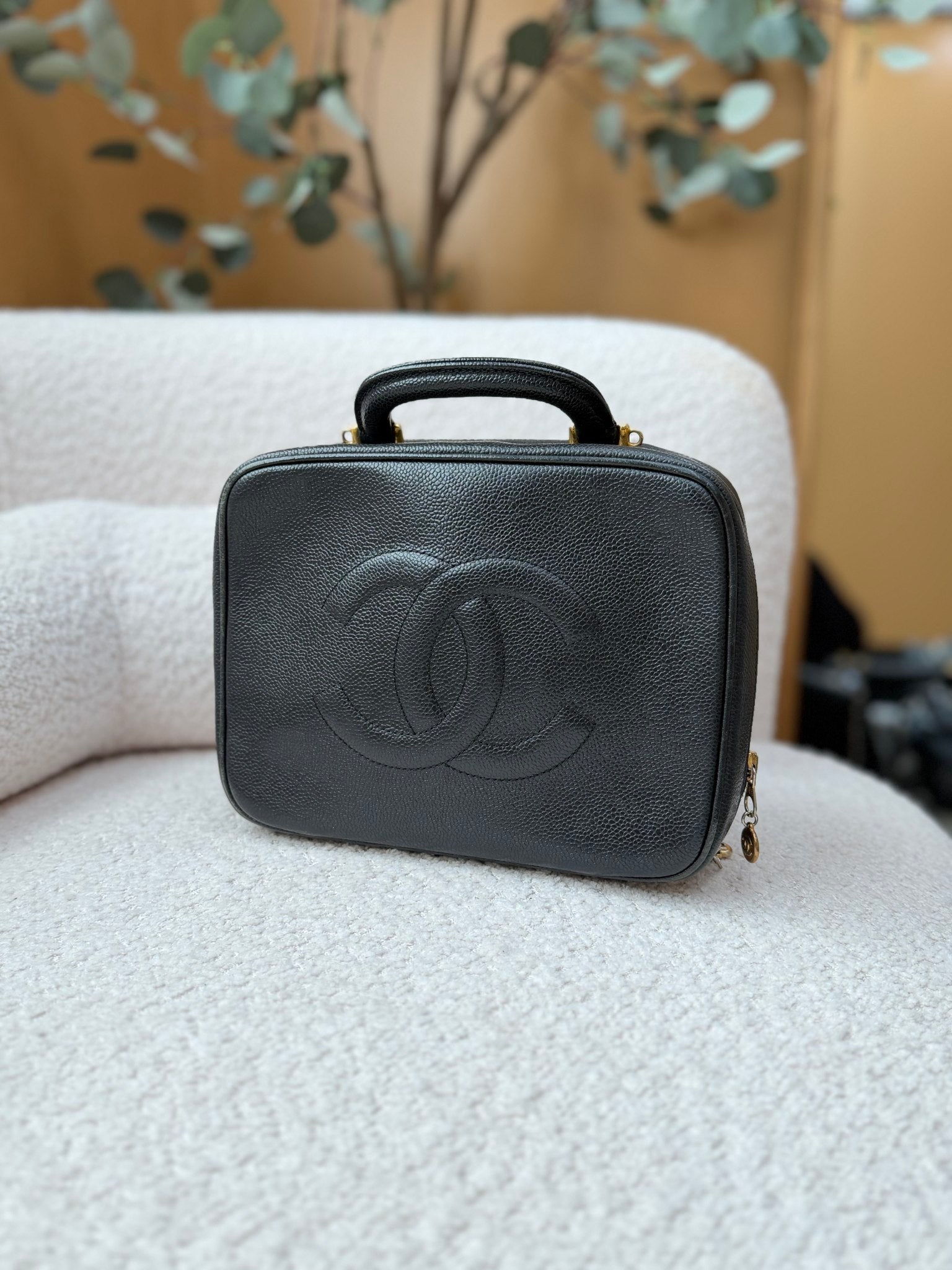 Chanel Black Caviar Large Vanity Case