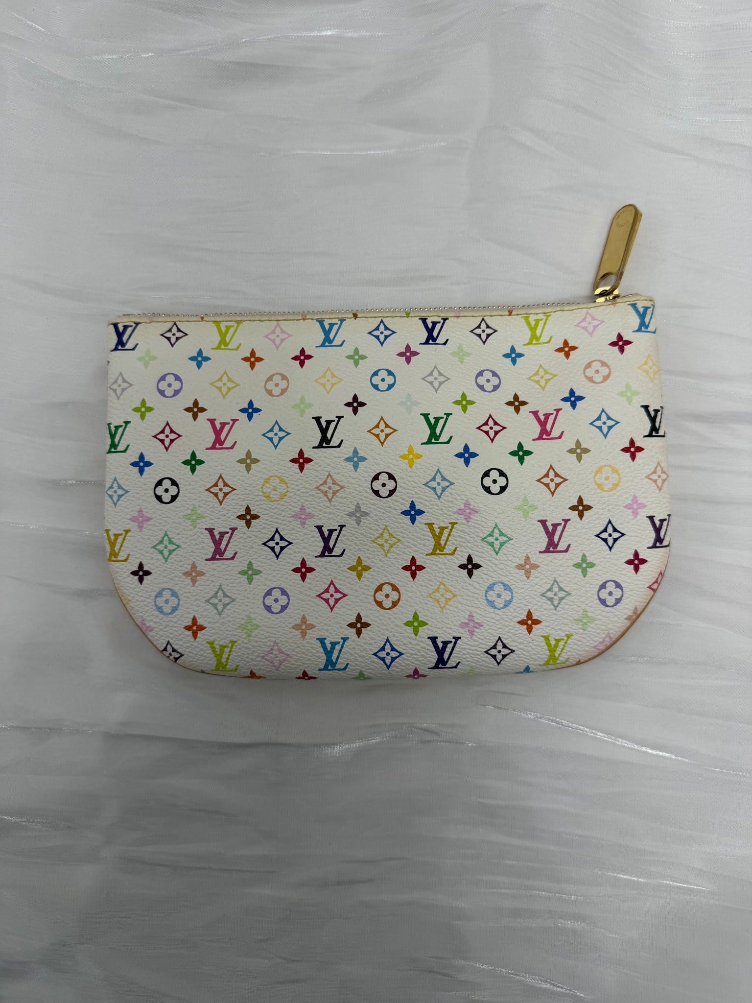 Louis Vuitton White Multicolor Monogram Dome Pouch