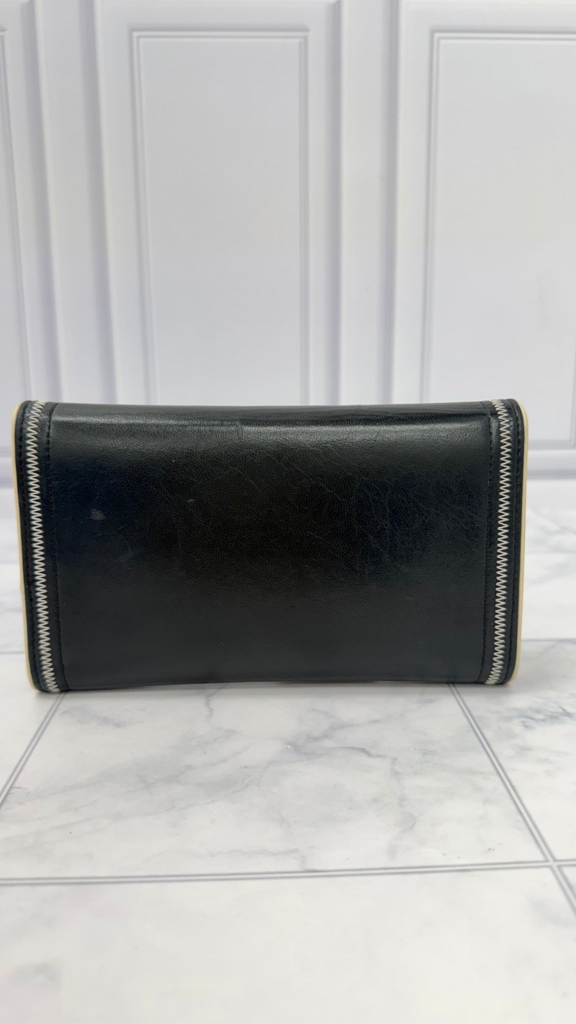 Chanel Black Calfskin Leather Long Wallet