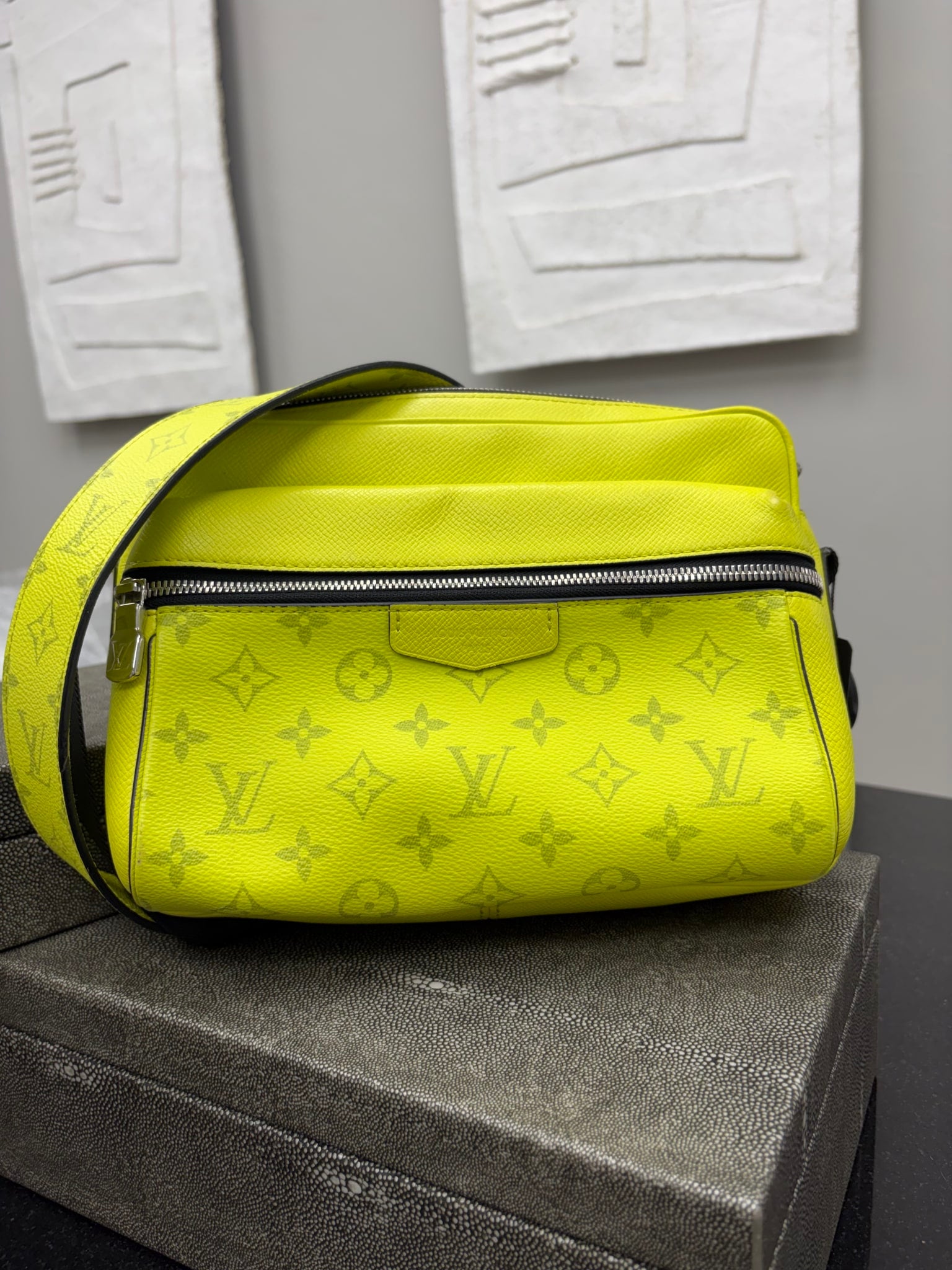 Louis Vuitton Neon Yellow Taigarama Messenger Bag