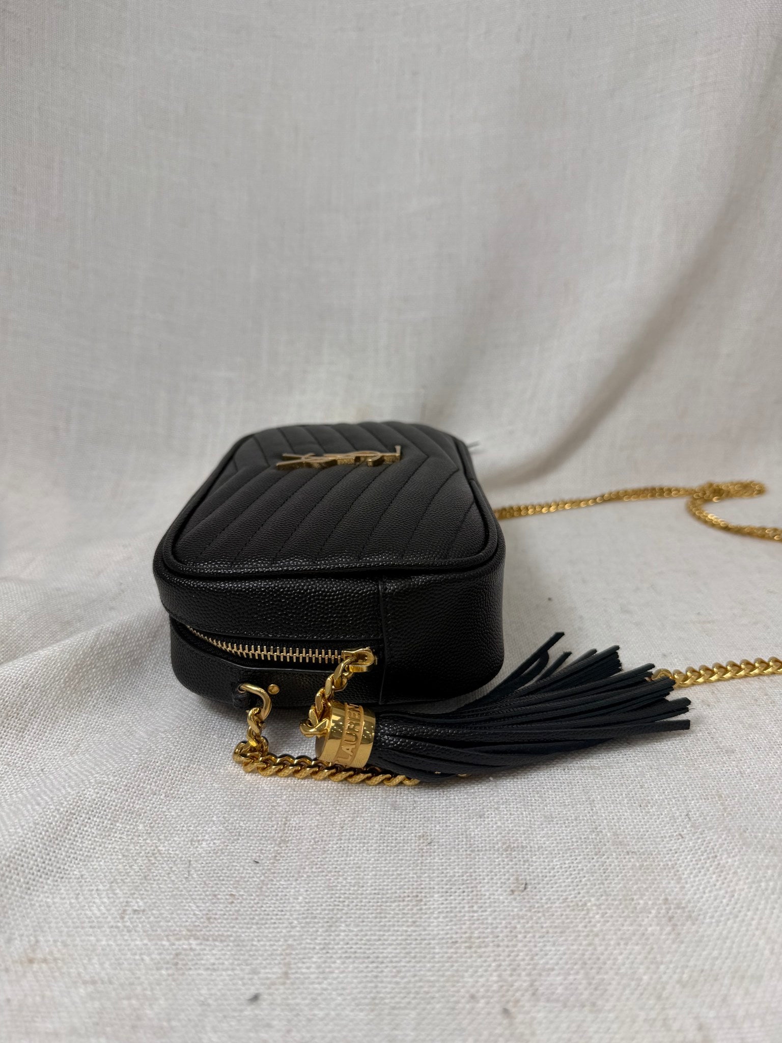 BRAND NEW - Saint Laurent YSL Black Quilted Leather Mini Lou Crossbody Bag