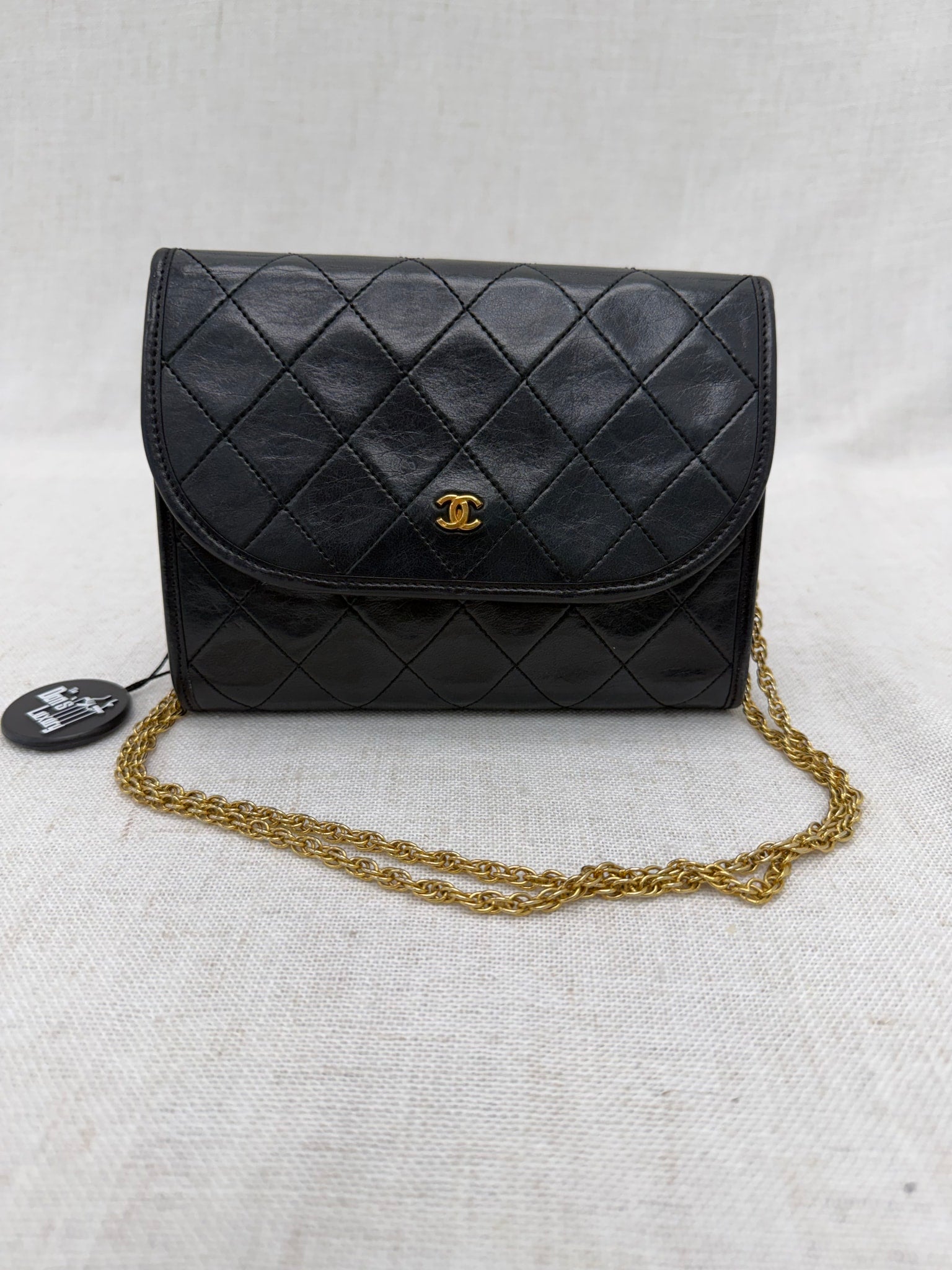 Chanel Black Quilted Lambskin 24K Mini Rectangular Flap Bag