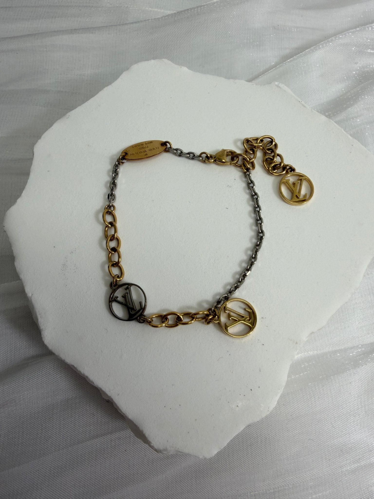 Louis Vuitton Two Tone Logo Bracelet