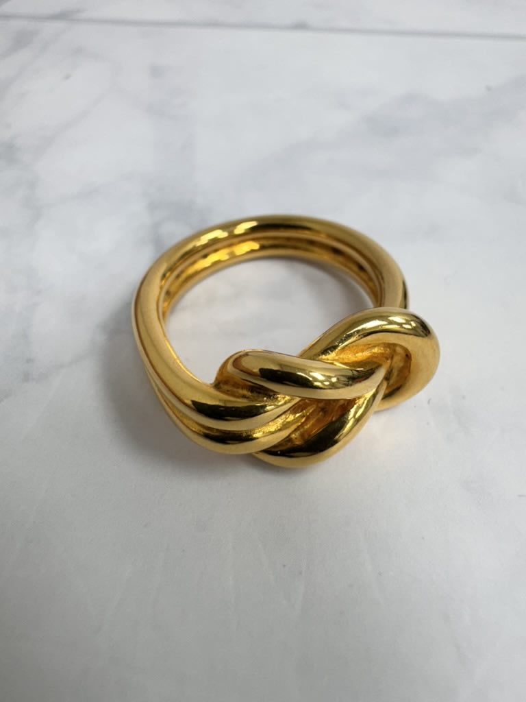 Hermes Gold Tone Atame Scarf Ring