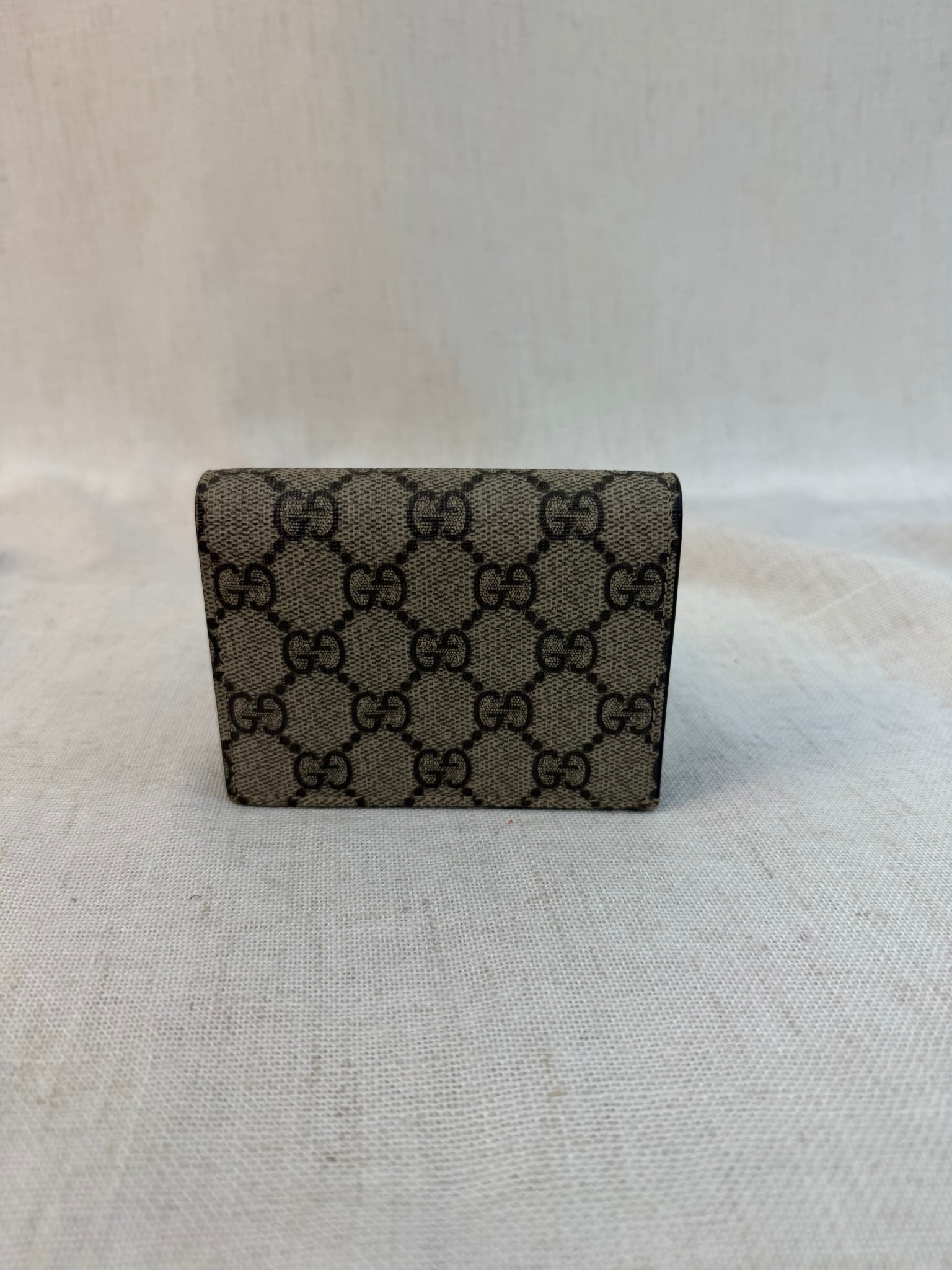Gucci Brown Coated Canvas GG Supreme Compact Wallet