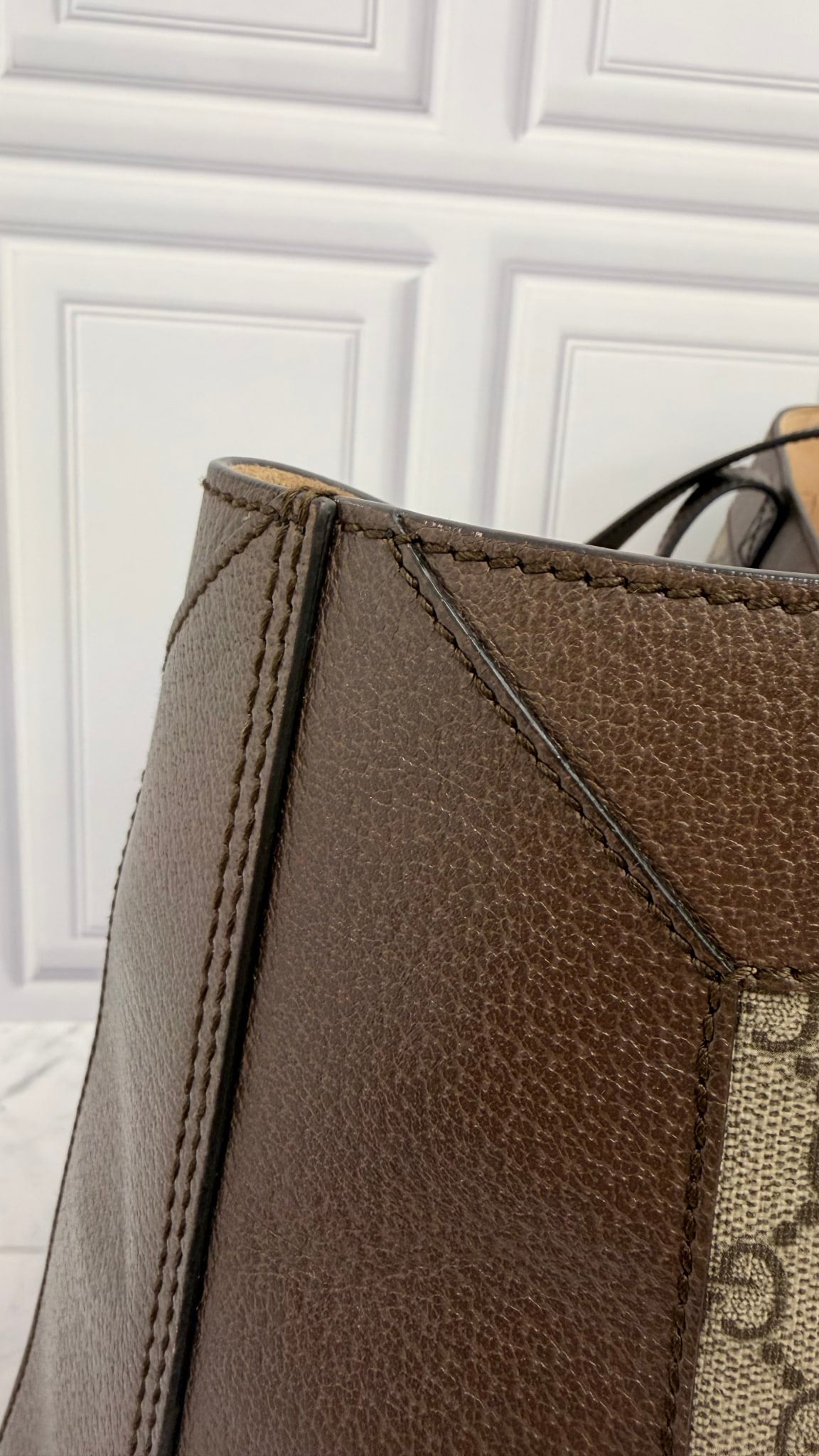 Gucci Supreme Canvas & Leather Ophidia Large Tote Bag With Pouch