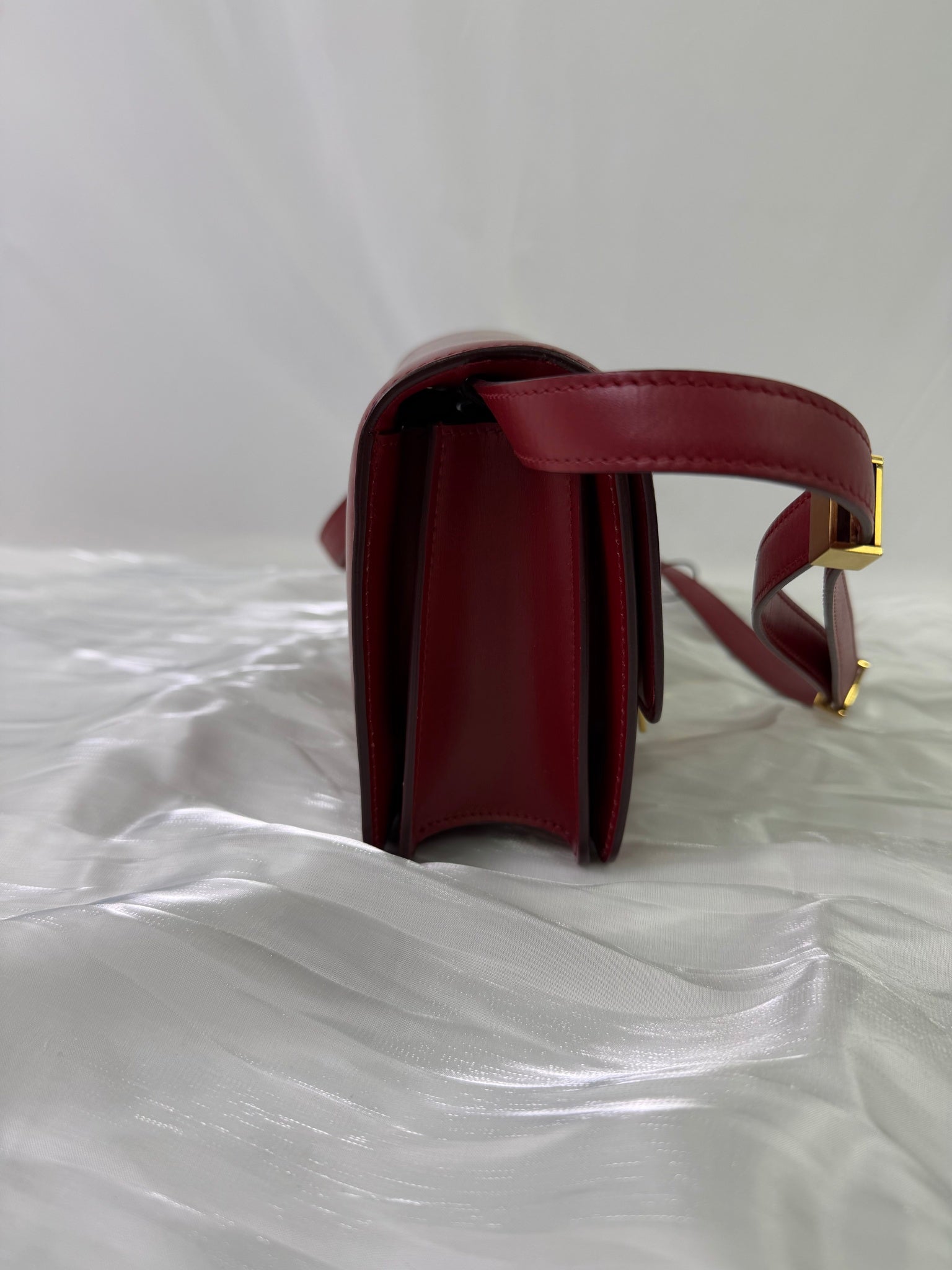 Celine Red Leather Classic Box Bag