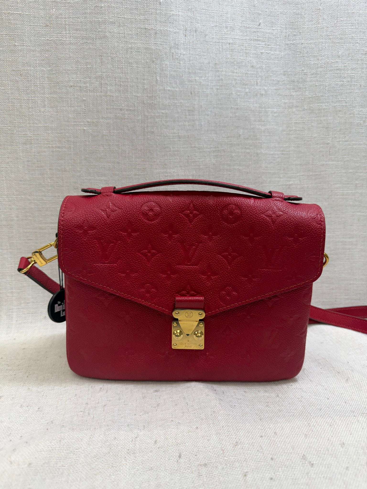 Louis Vuitton Red Empreinte Leather Pochette Metis Handbag
