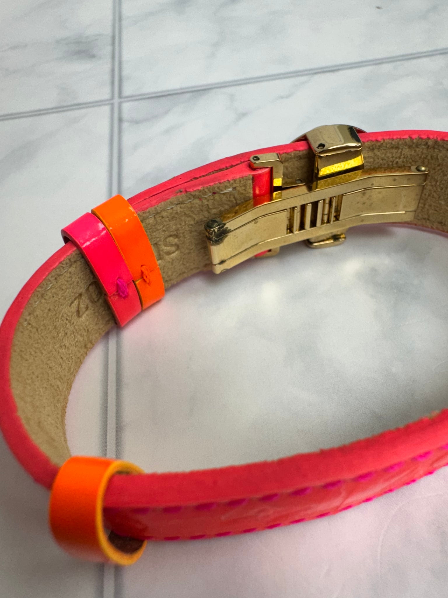 Louis Vuitton Neon Pink Vernis Bracelet