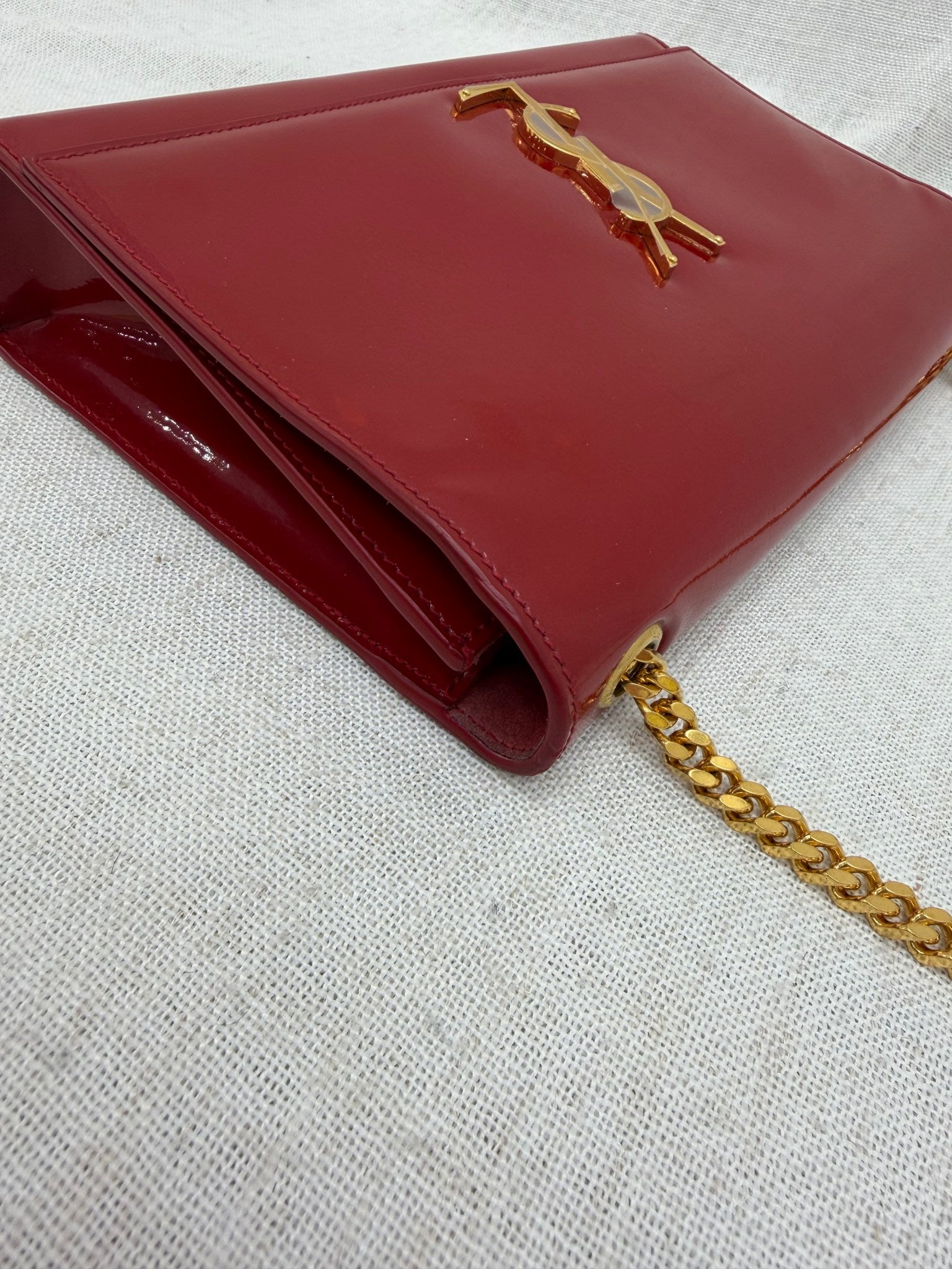 Saint Laurent YSL Red Patent Leather Kate Bag