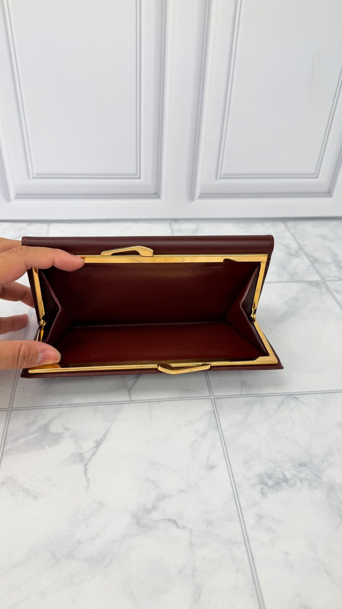 Cartier Burgundy Leather Long Wallet