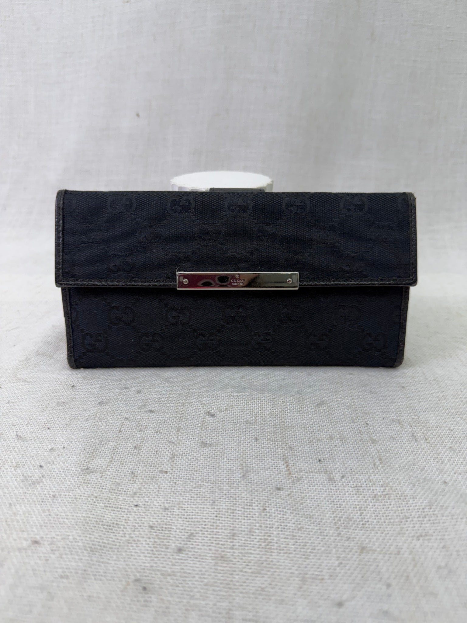 Gucci Black GG Canvas Long Wallet