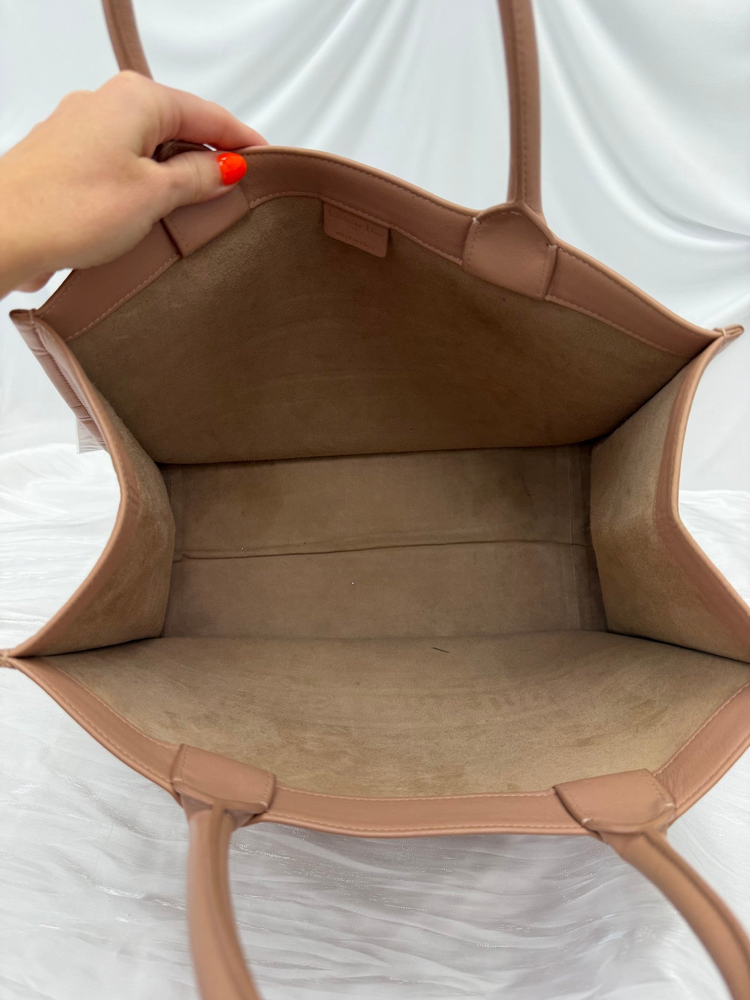 Christian Dior Nude Leather Medium Book Tote