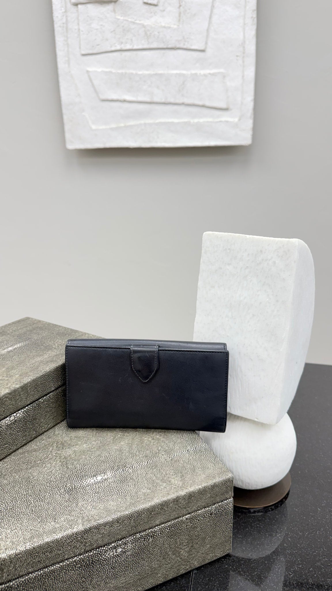 Salvatore Ferragamo Black Leather Continental Wallet
