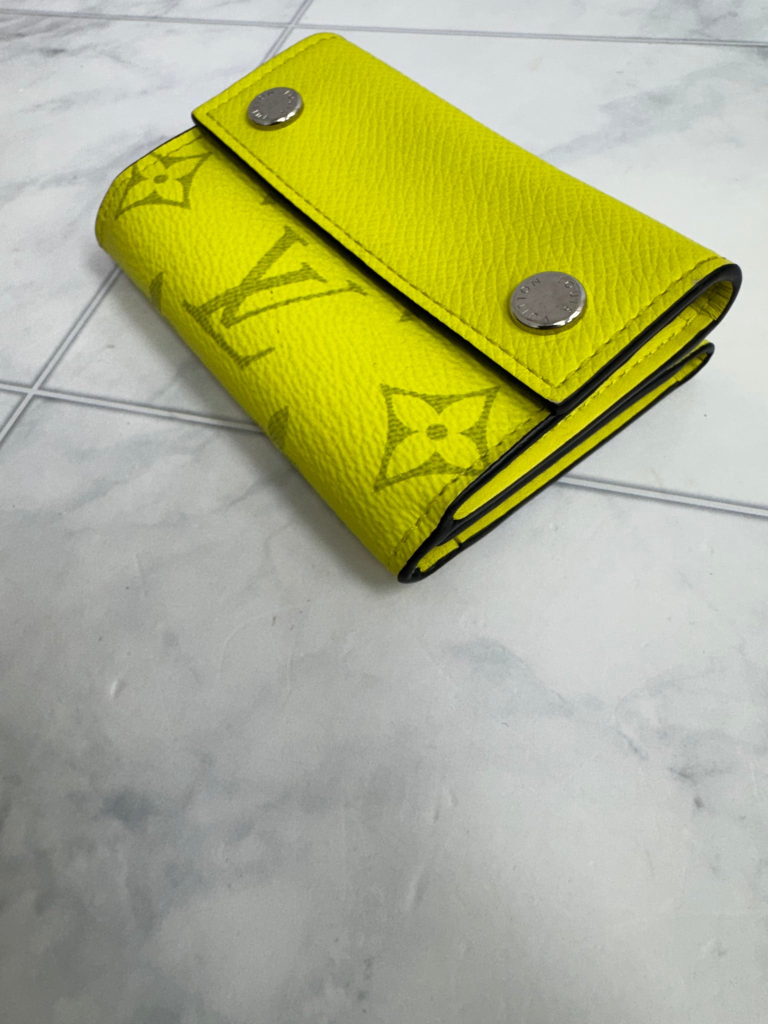 Louis Vuitton Yellow Monogram Taigarama Discovery Compact Wallet