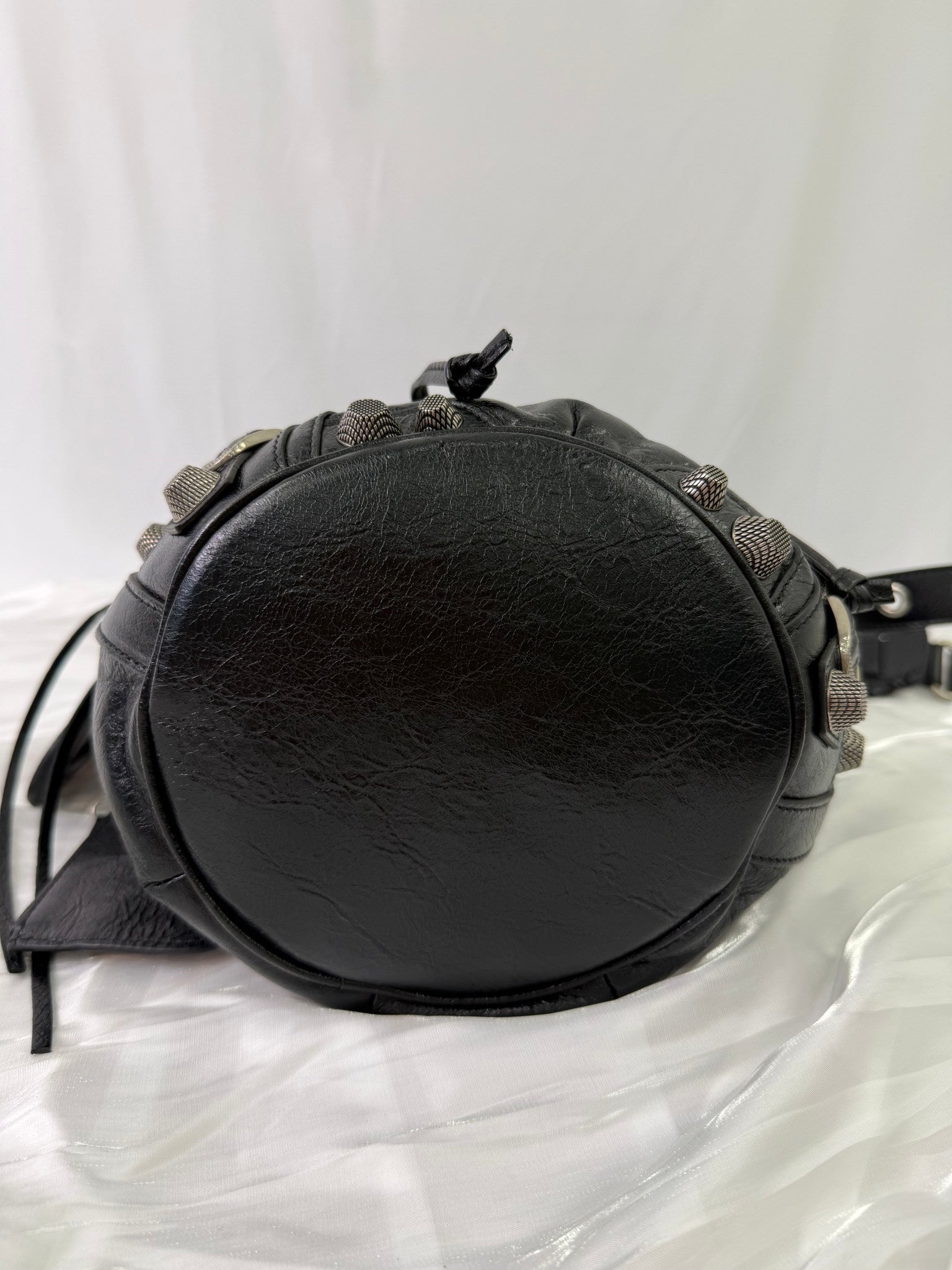 Balenciaga Black Leather Le Cagole Bucket Bag