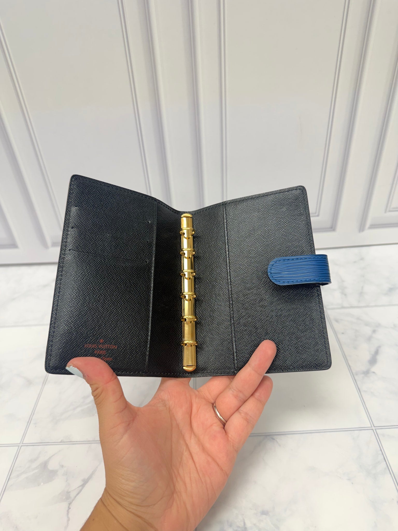Louis Vuitton Blue Epi Leather Passport Agenda Cover PM