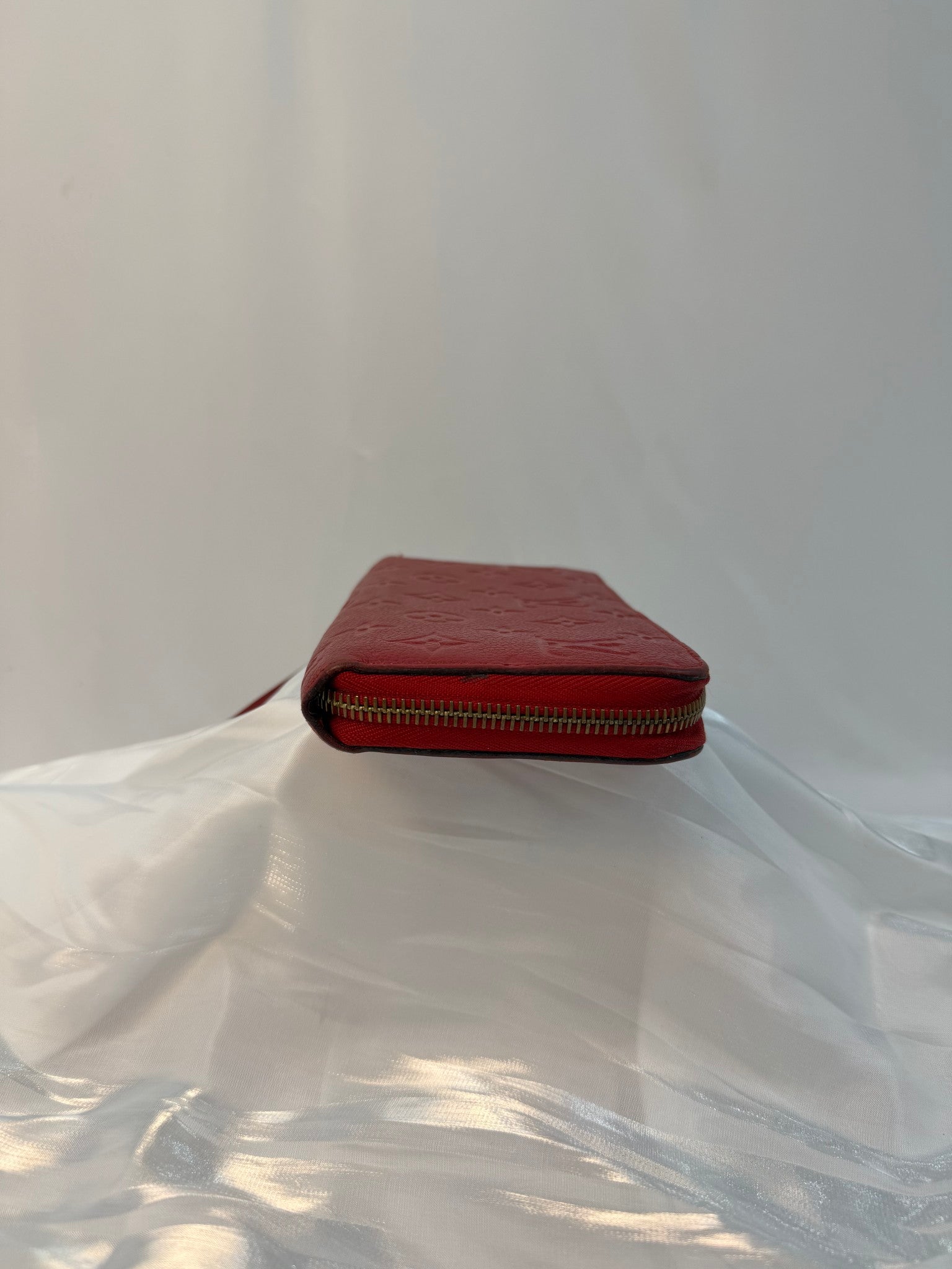 Louis Vuitton Red Empreinte Leather Zippy Wallet