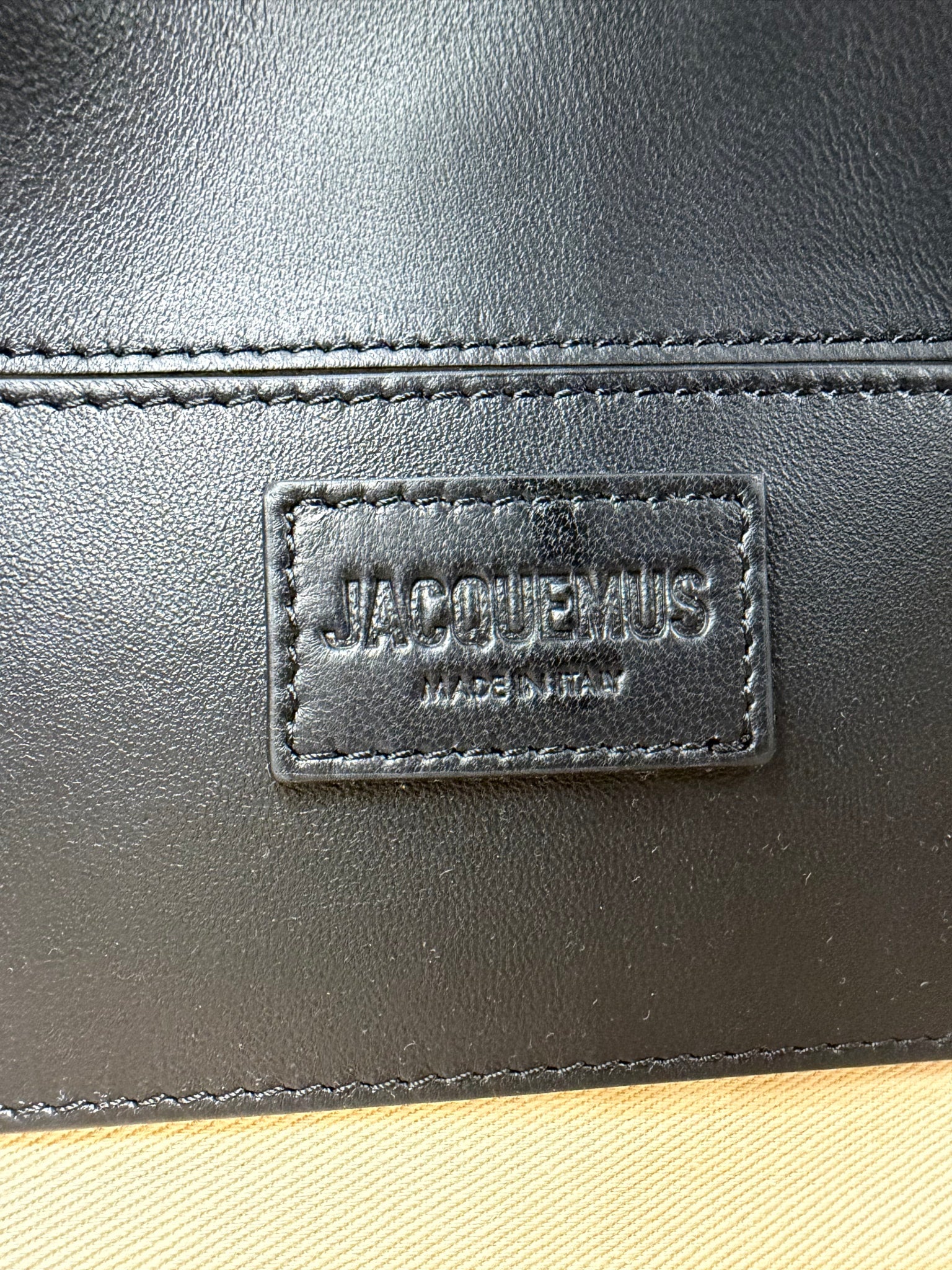 LIKE NEW - Jacquemes Denim & Black Leather Le Bambimou 2Way Bag