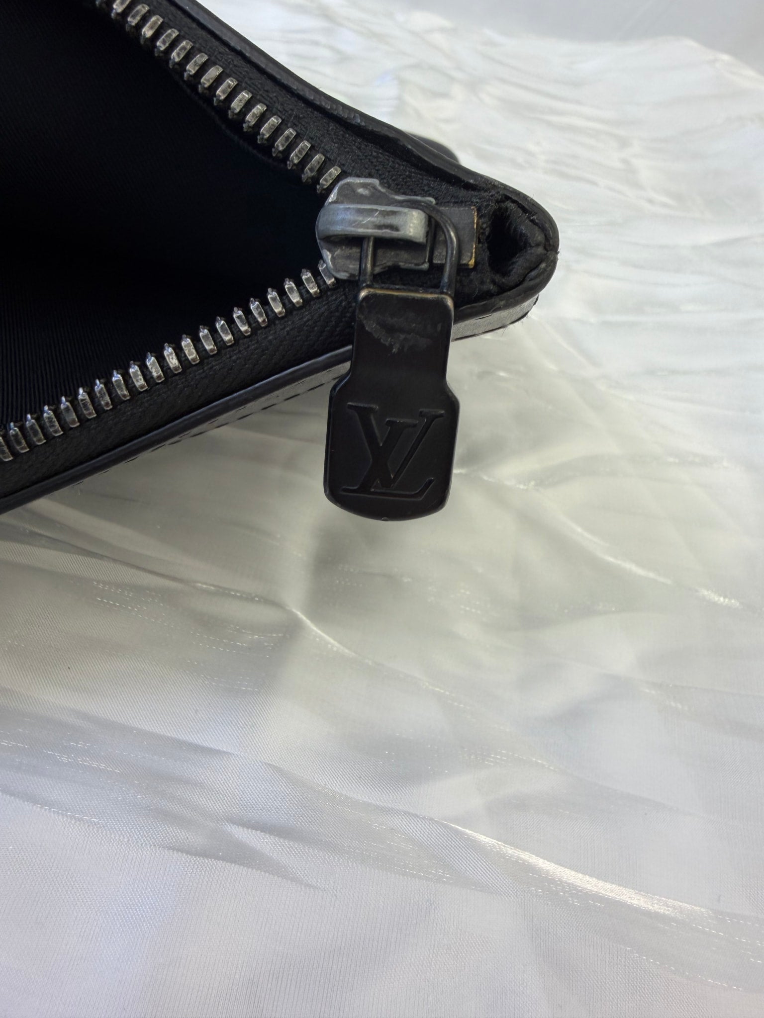 Louis Vuitton Black Leather Monogram Shadow Pochette