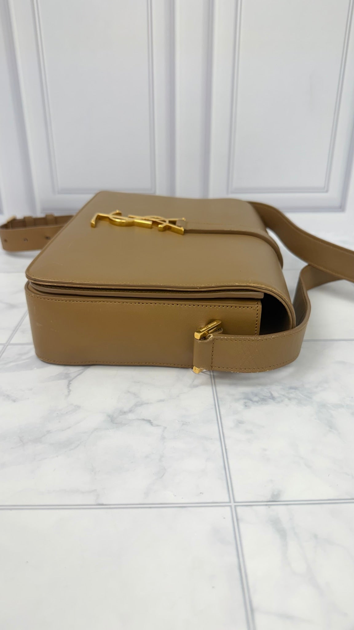 Saint Laurent YSL Brown Leather University Flap Crossbody Bag