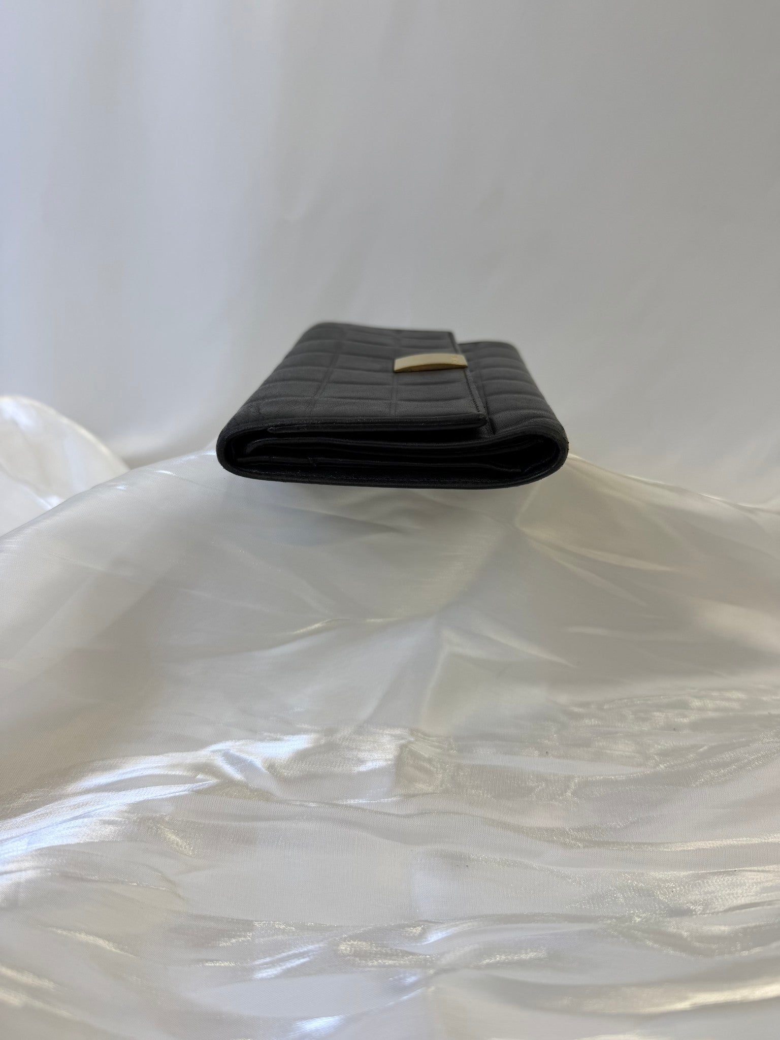 Chanel Black Lambskin Chocolate Bar Wallet