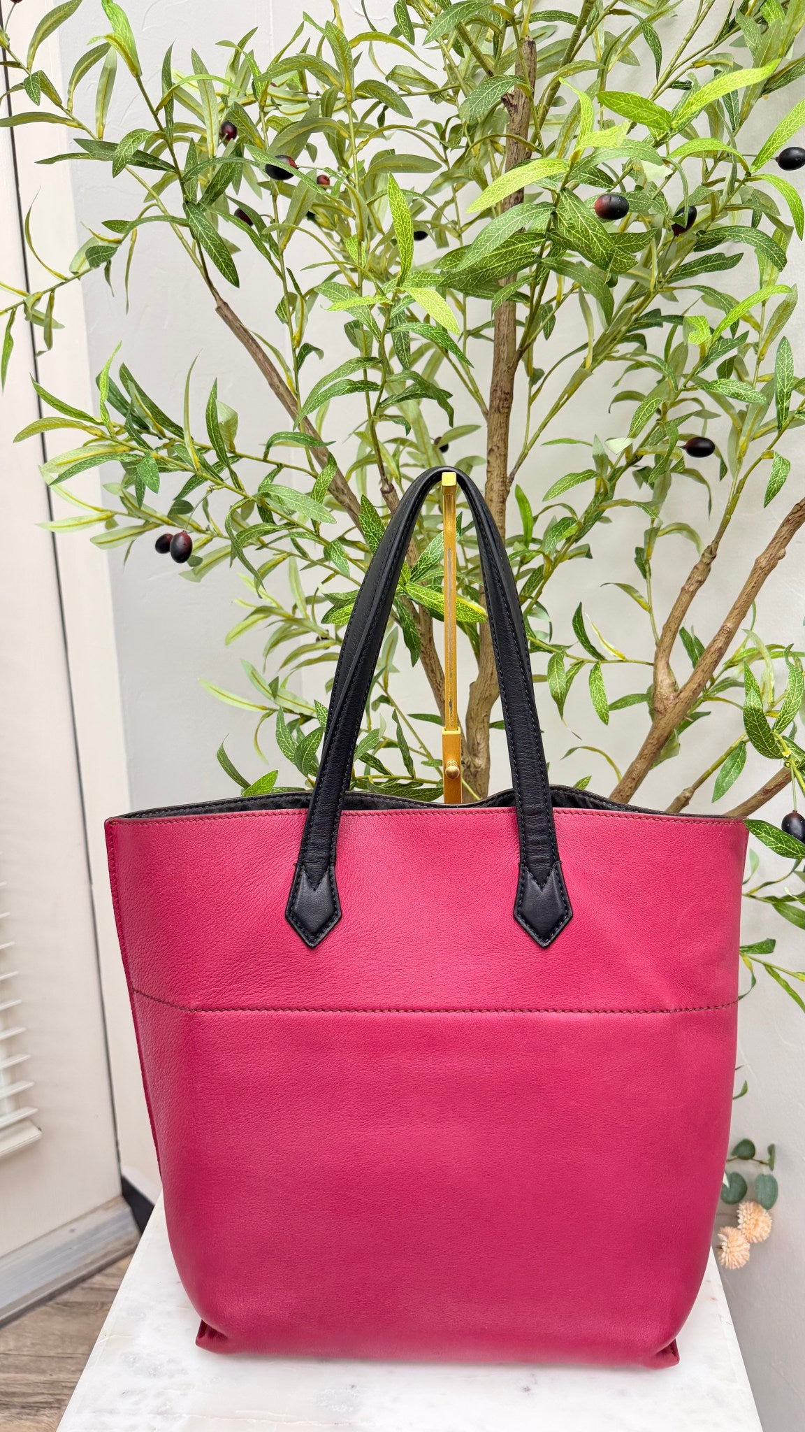 Fendi Pink Leather All In Shopping Tote Bag