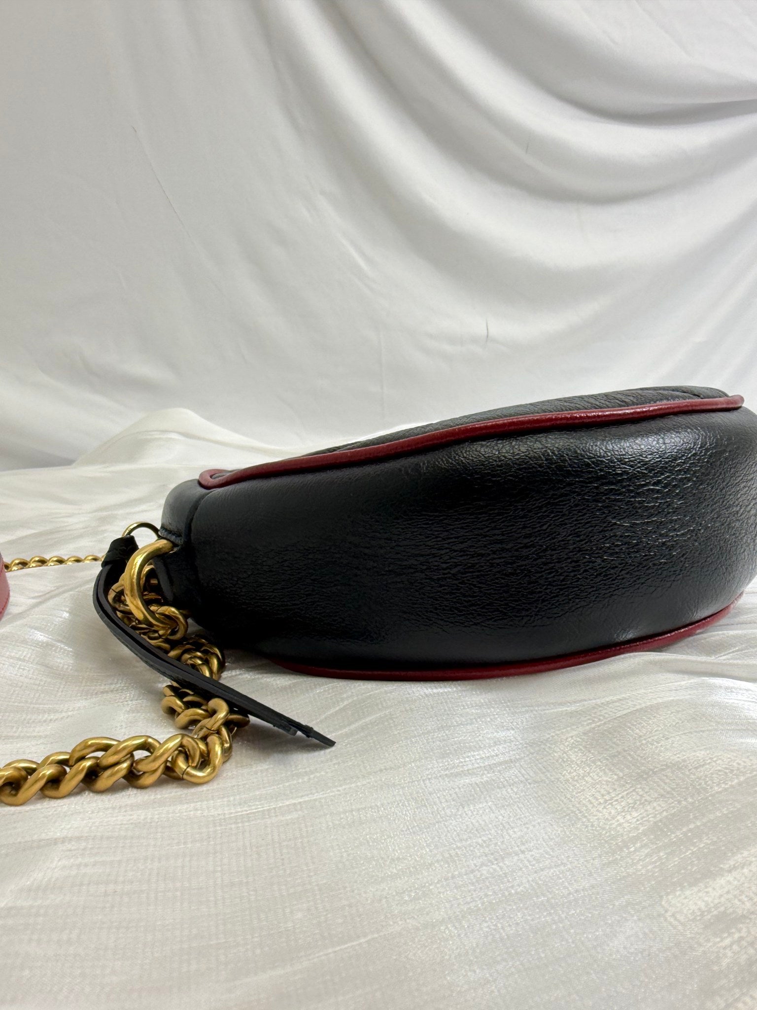 Gucci GG Marmont Black Leather Round Crossbody