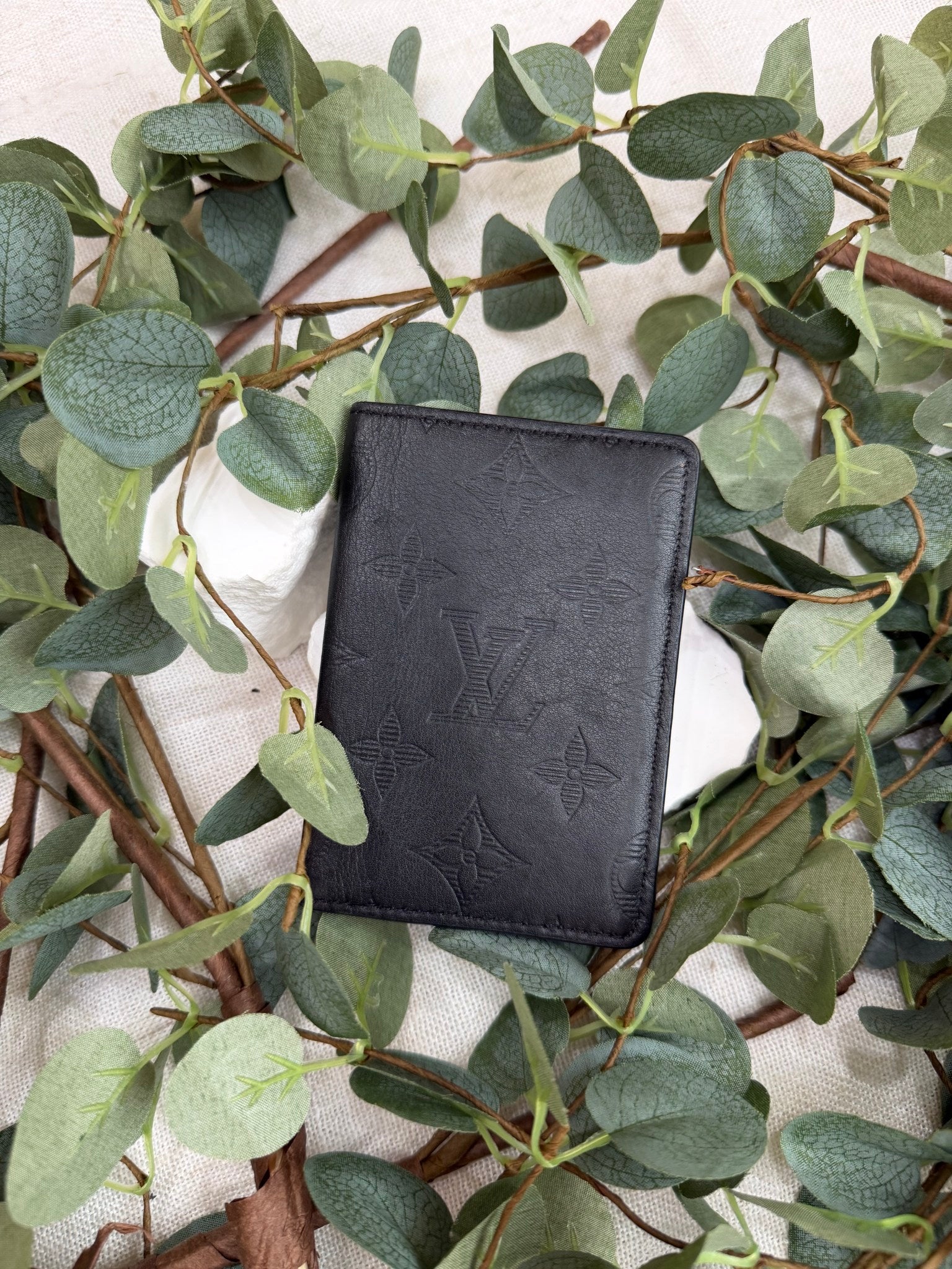 Louis Vuitton Black Shadow Leather Pocket Organizer