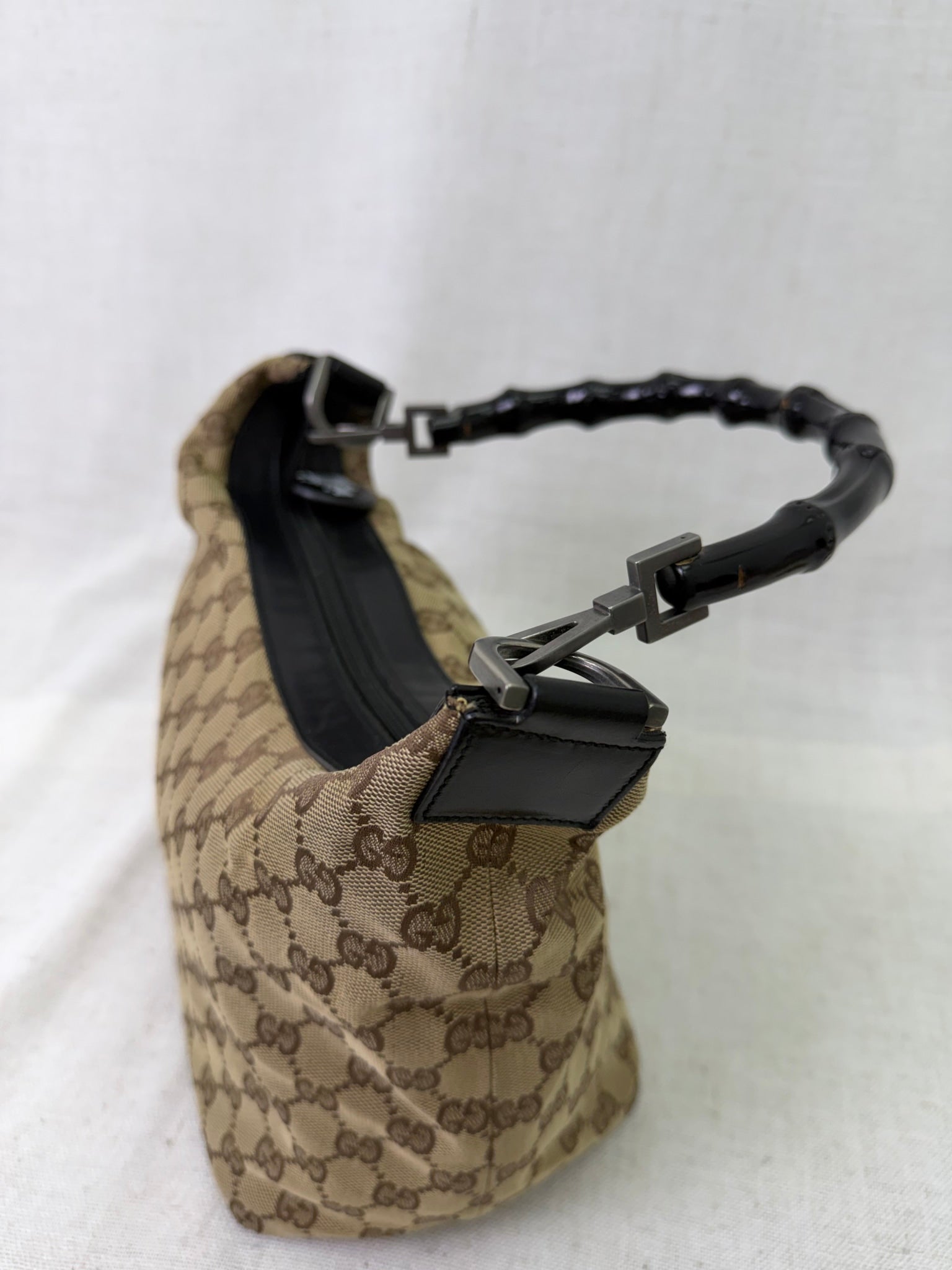 Gucci Brown GG Canvas Bamboo Shoulder Bag