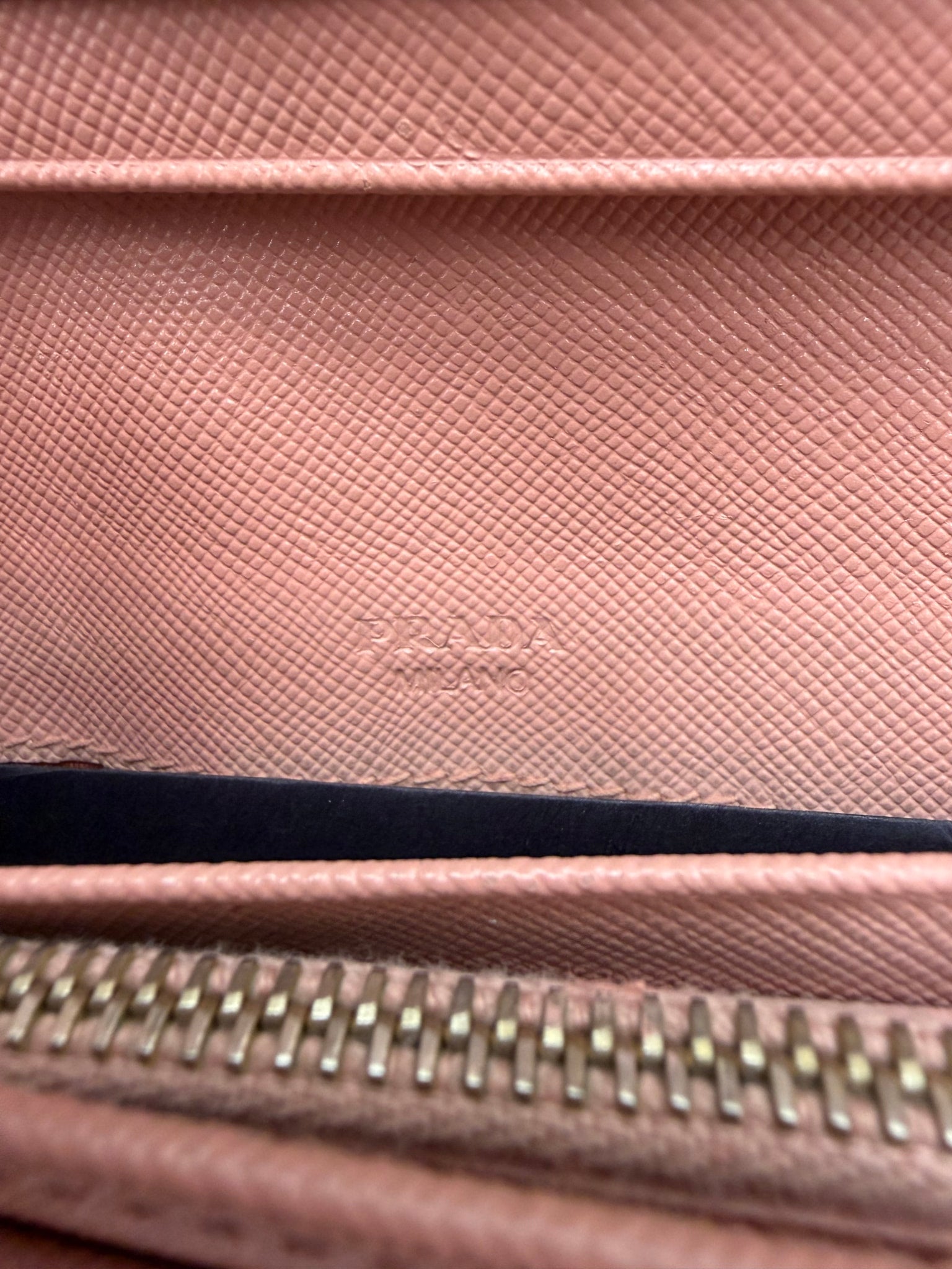 Prada Pink Saffiano Leather Bow Long Wallet