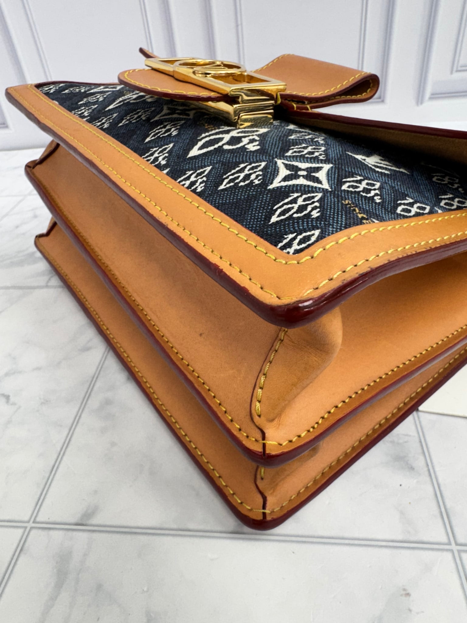 Louis Vuitton Blue Jacquard Since 1854 Canvas Dauphine MM