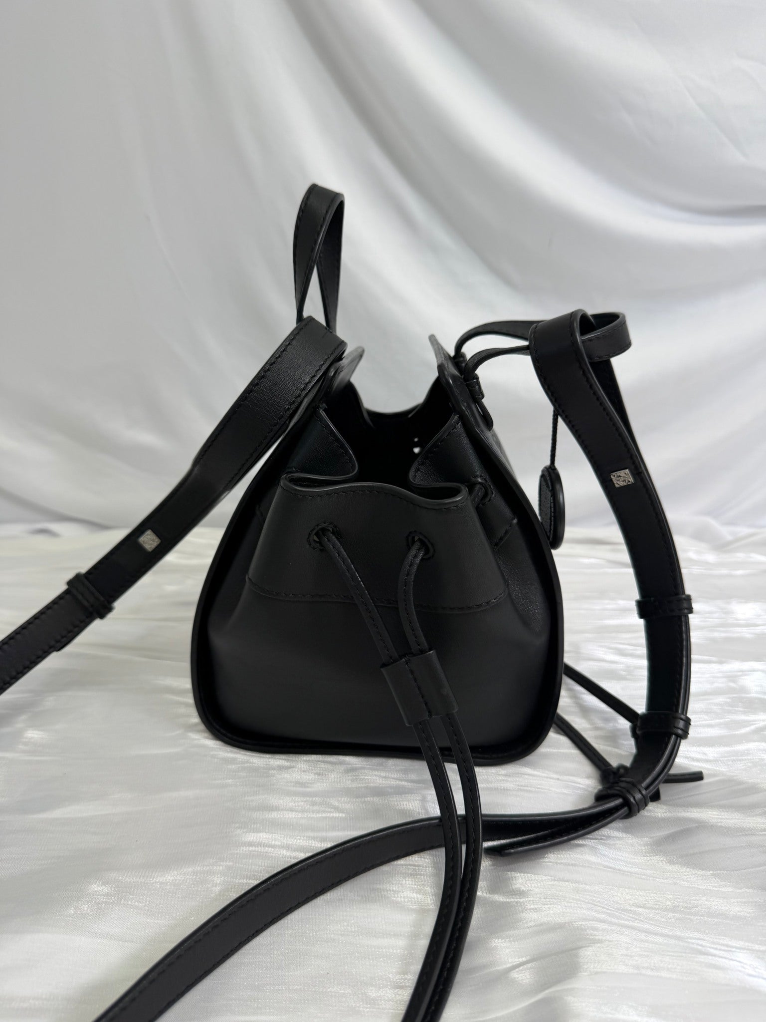 Loewe Black Leather Mini Hammock Hobo