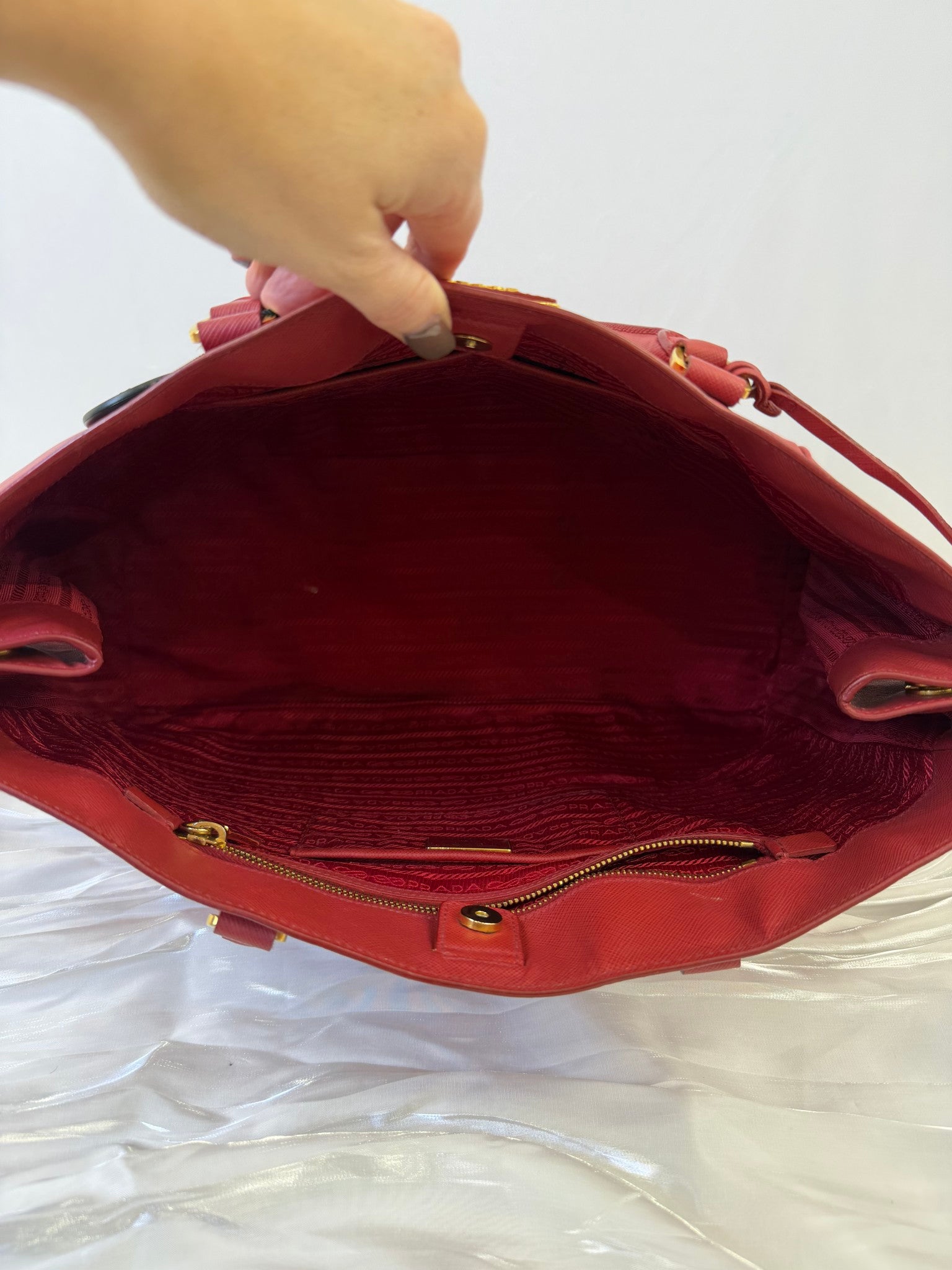 Prada Red Saffiano Leather Large Galleria Tote Bag