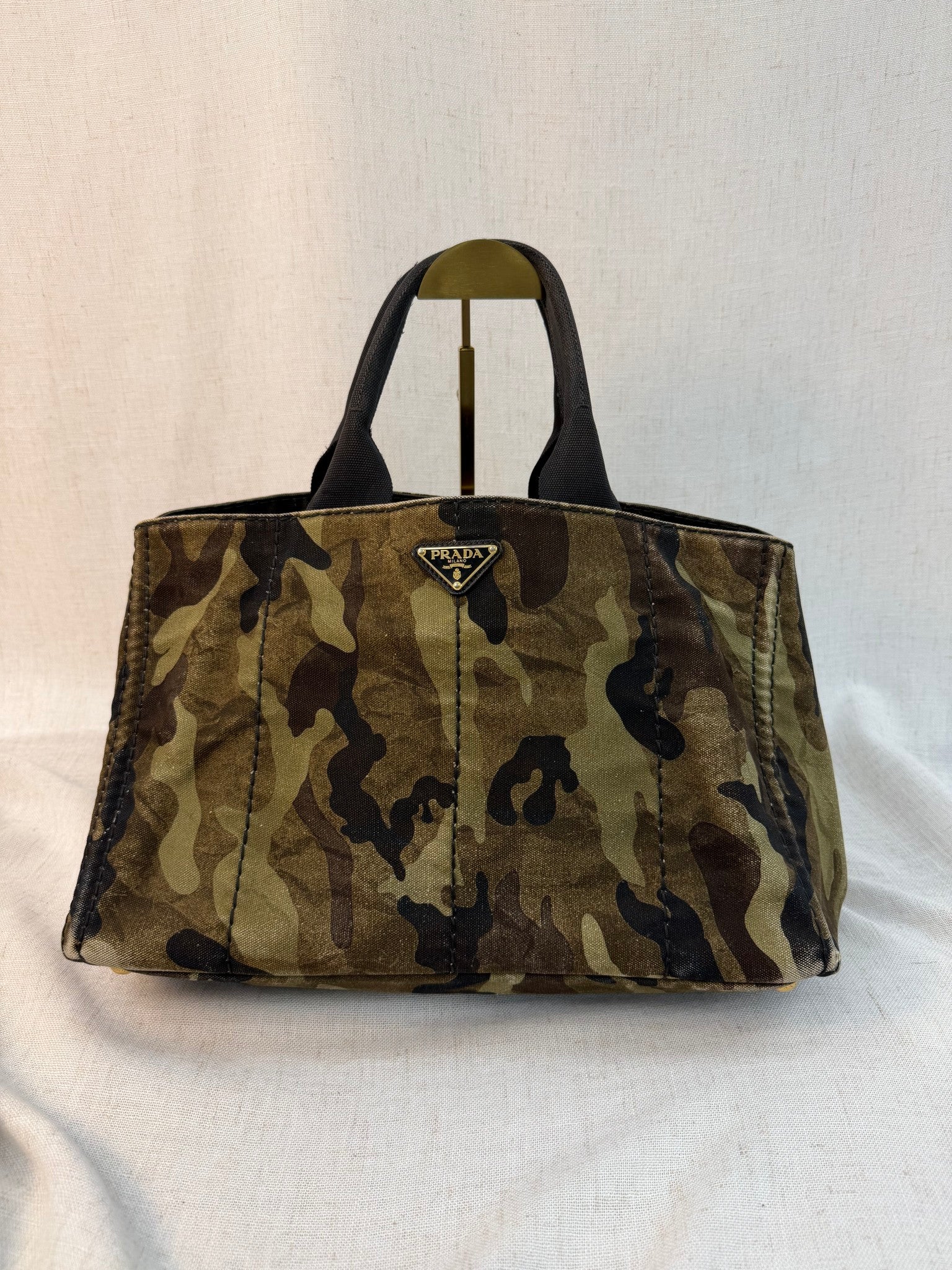 Prada Camo Canvas Canapa Handbag