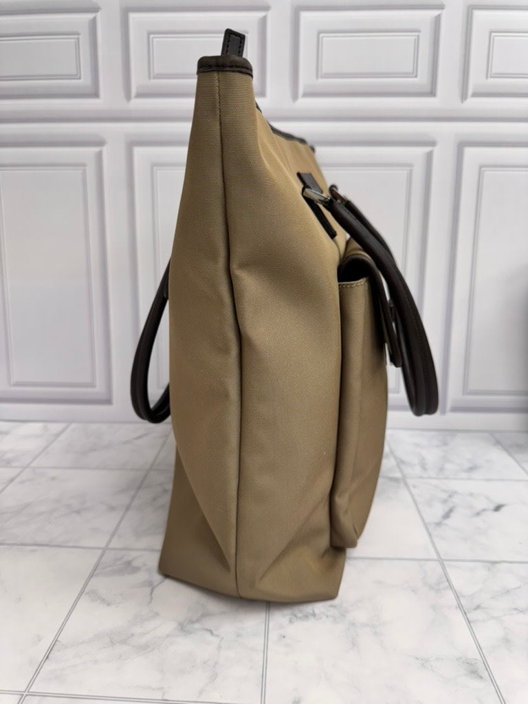 Gucci Khaki Canvas And Leather Large Tote Bag
