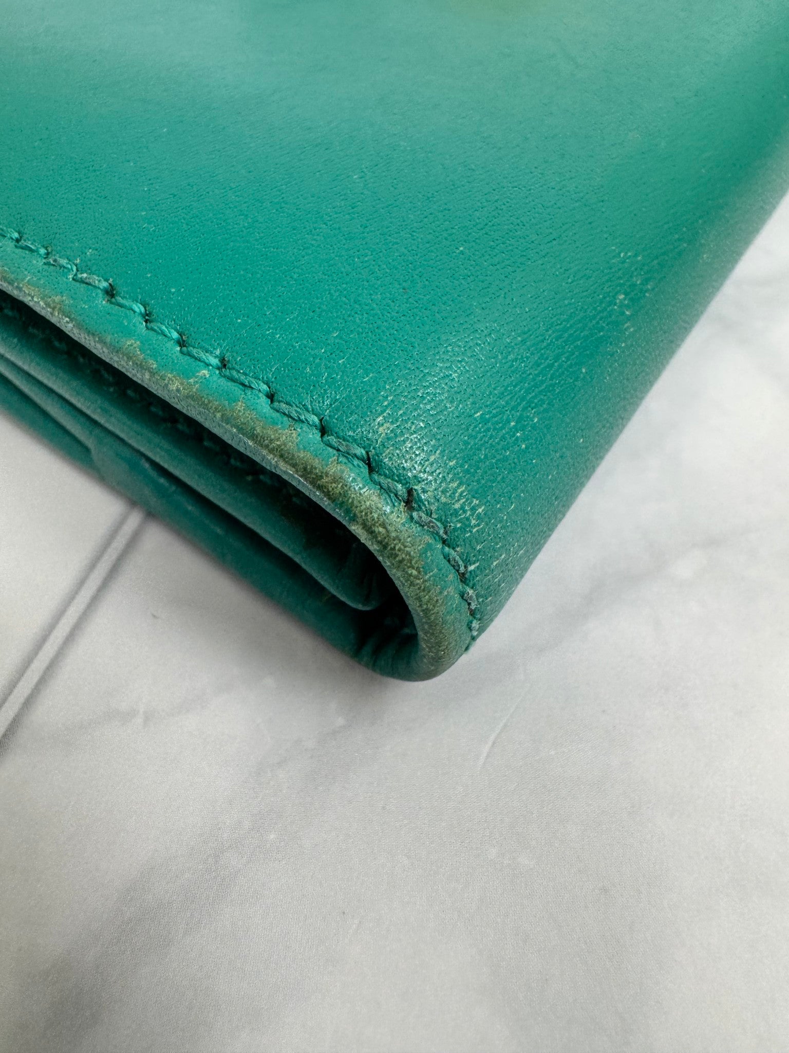 Gucci Teal Leather Jackie Long Wallet