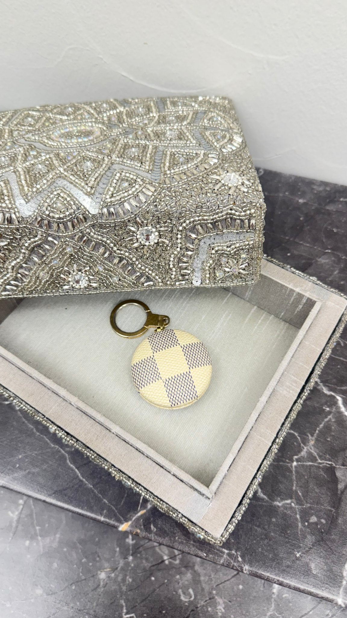 Louis Vuitton Damier Azur Astropill Key Chain