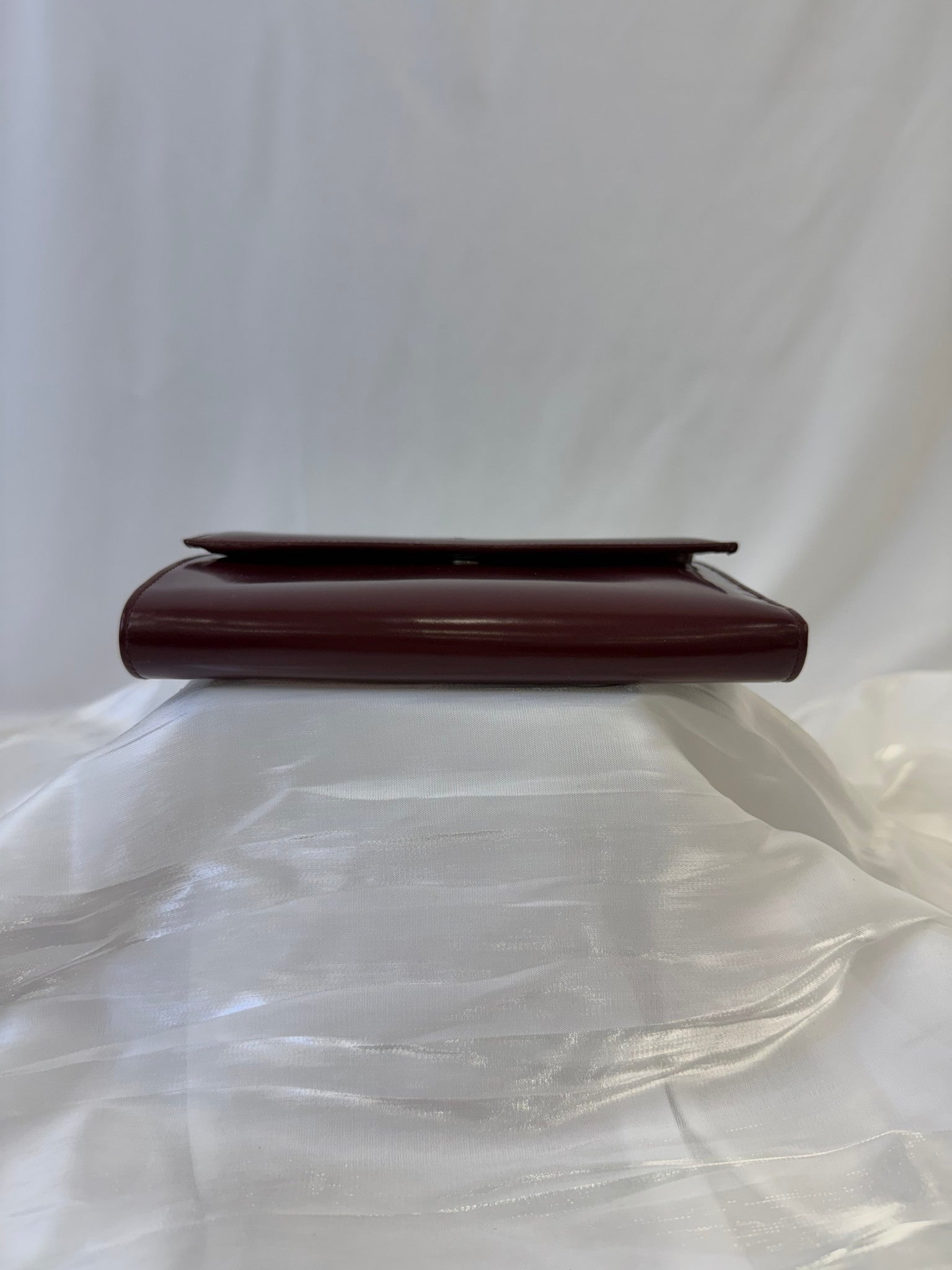 Prada Burgundy Patent Leather Compact Wallet