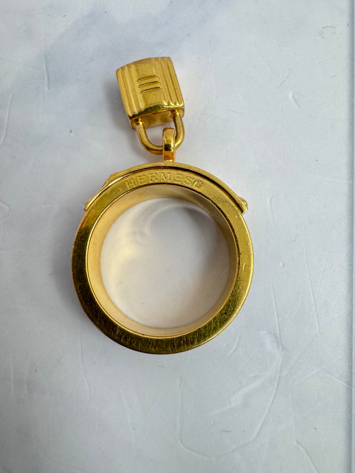 Hermes Black & Gold Kelly Cadena Scarf Ring