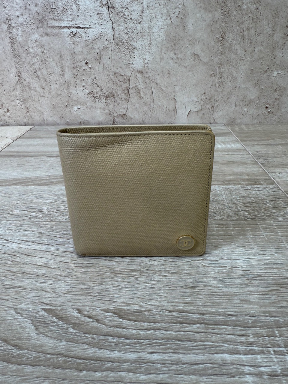 Chanel Tan Caviar Bifold Wallet