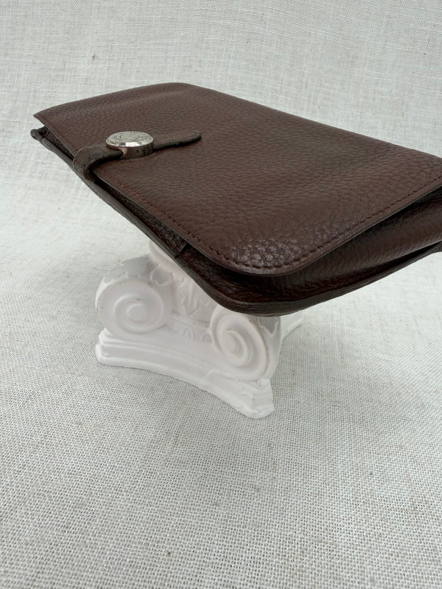 Hermes Brown Clemence Leather Dogon Duo Wallet