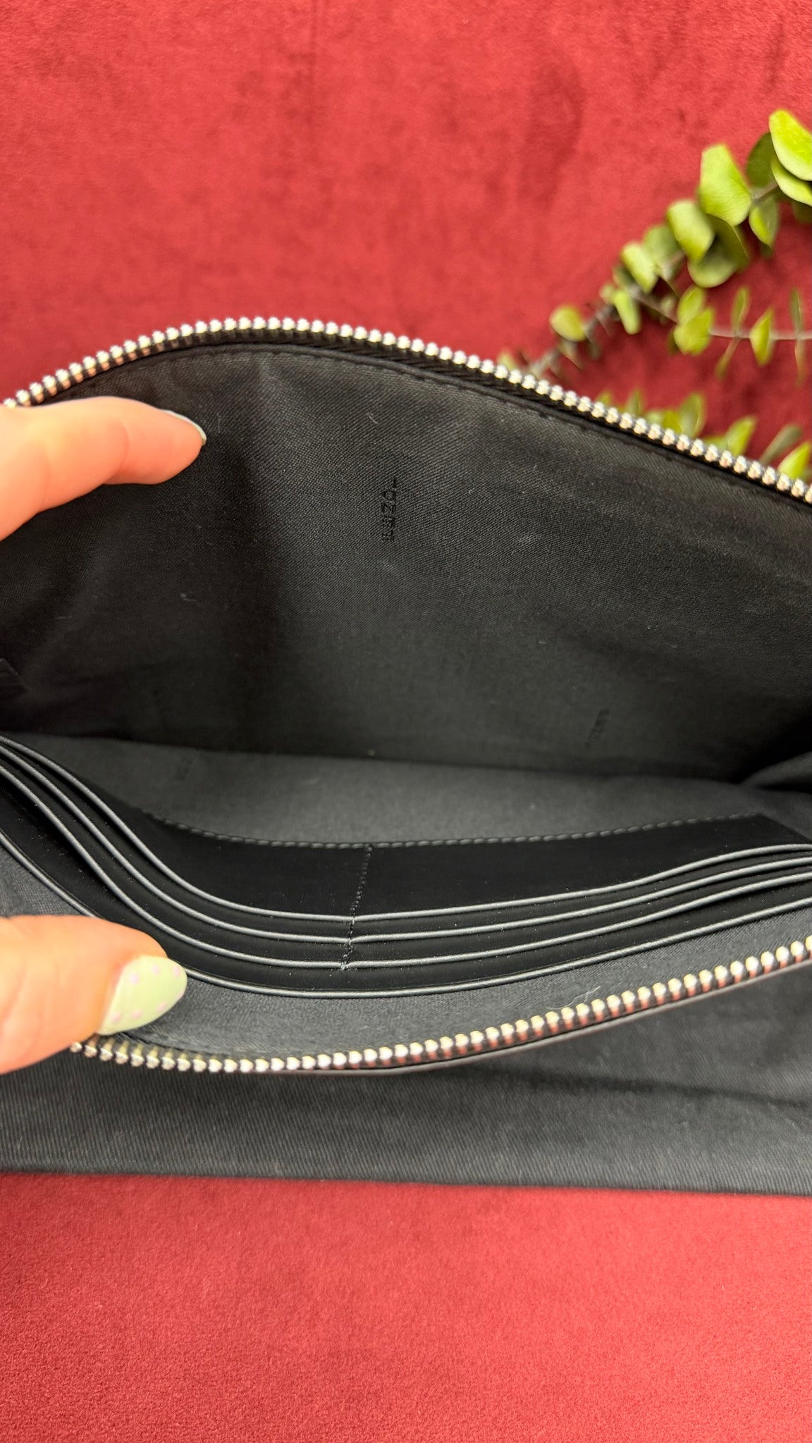 Fendi Black Leather Baguette Pouch
