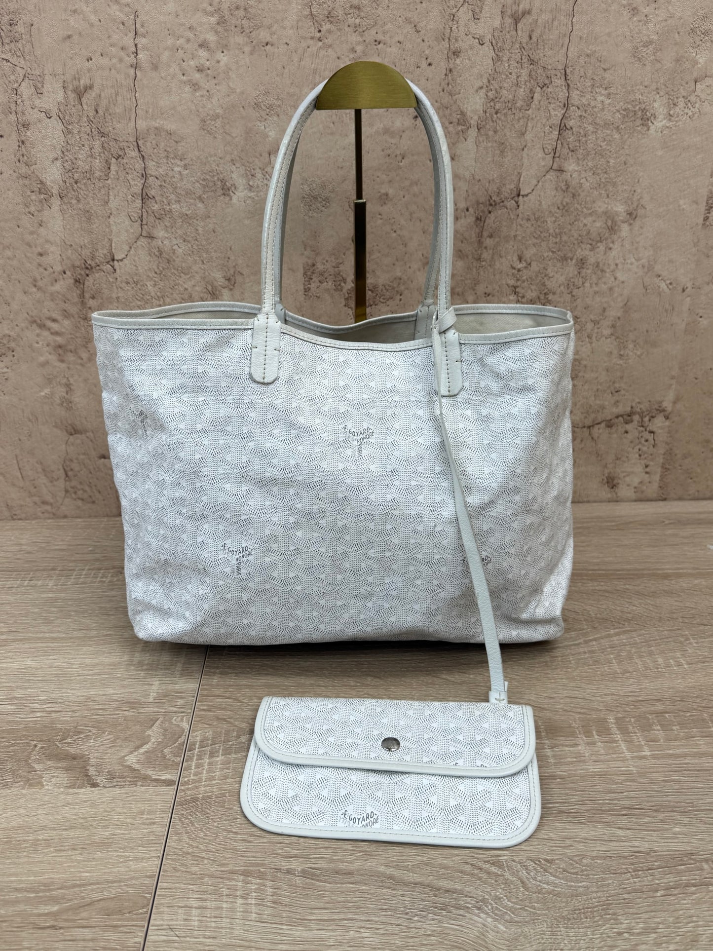 Goyard White Goyardine St. Louis Tote