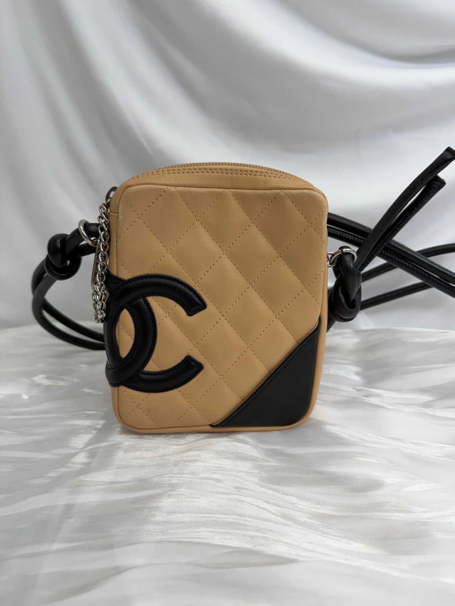 Chanel Beige x Black Calfskin Cambon Crossbody