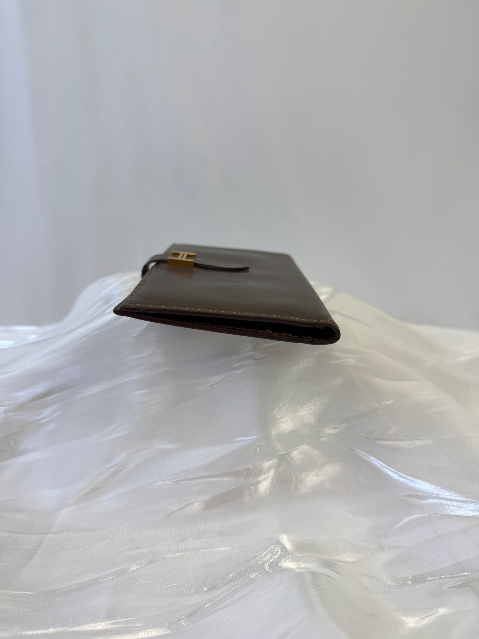 Hermes Bronze Leather Bearn Wallet