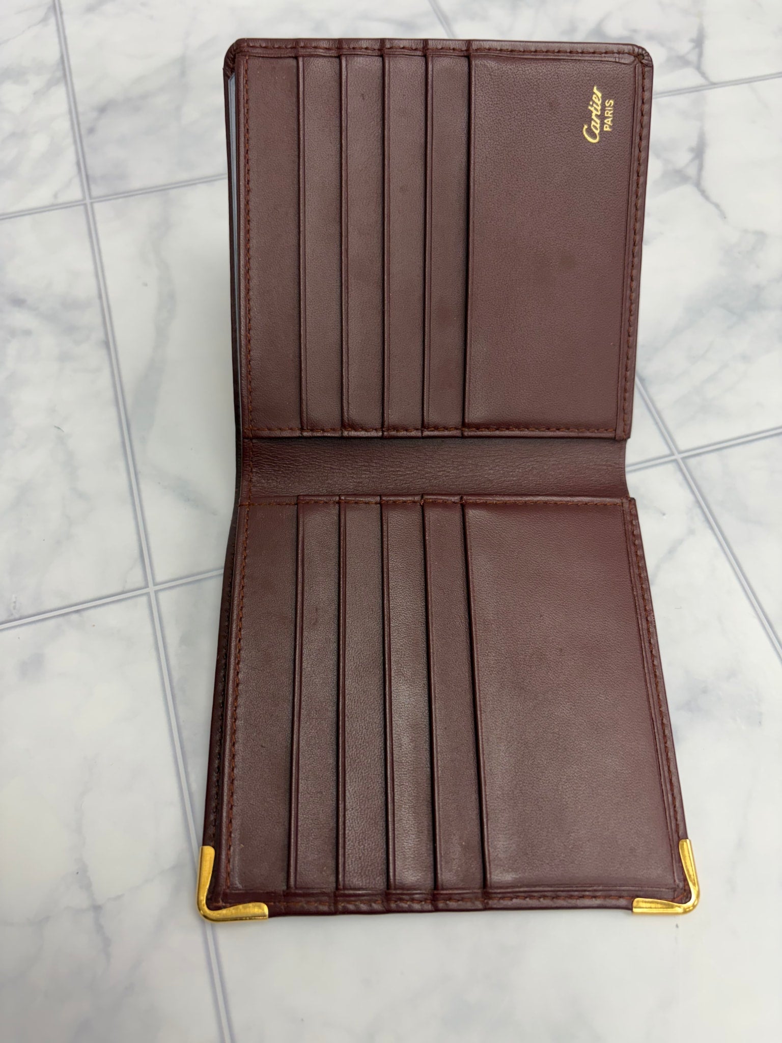 Cartier Must De Cartier Leather Bi Fold Wallet