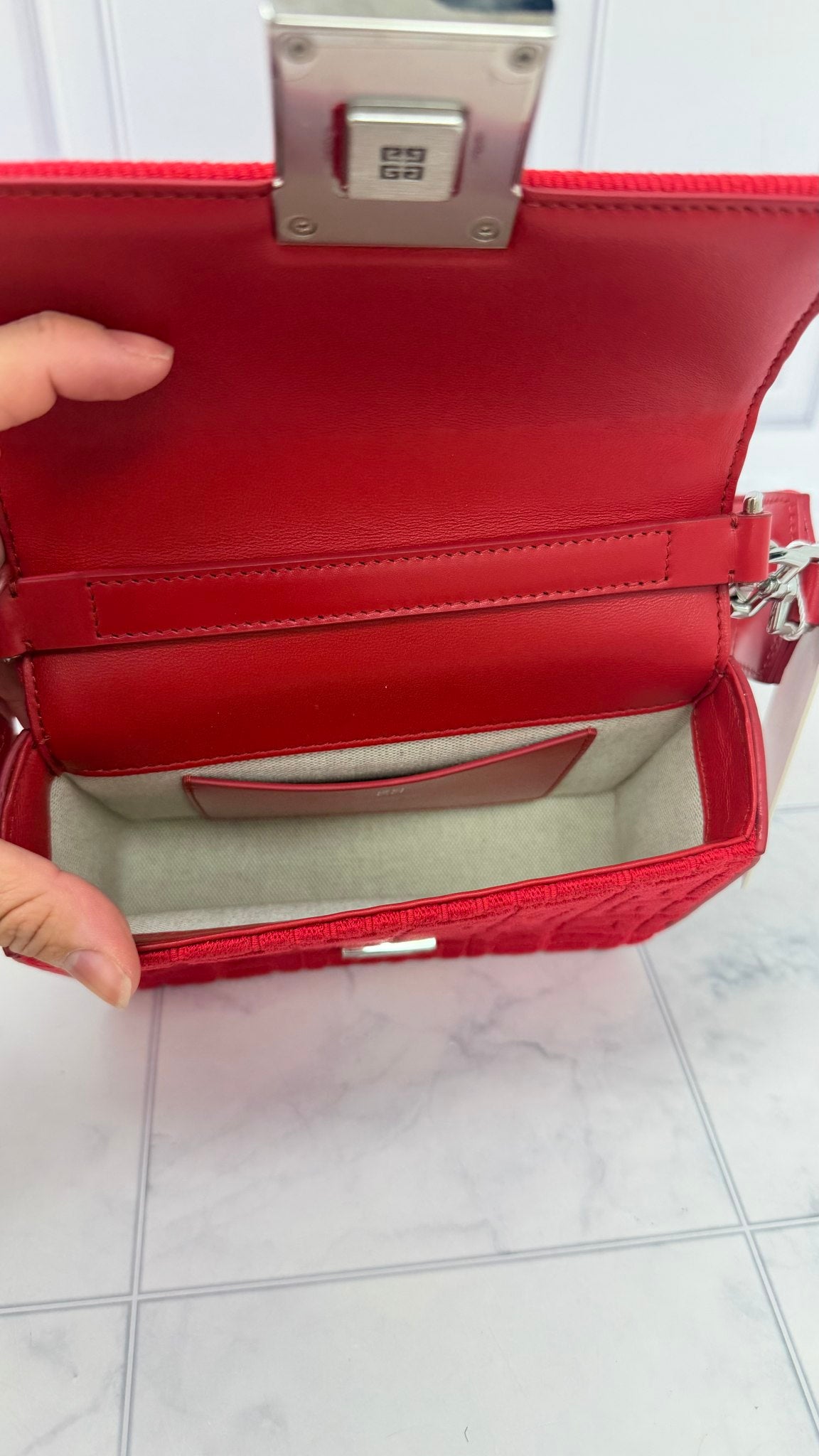 BRAND NEW - Givenchy Red Canvas 2Way Crossbody Bag