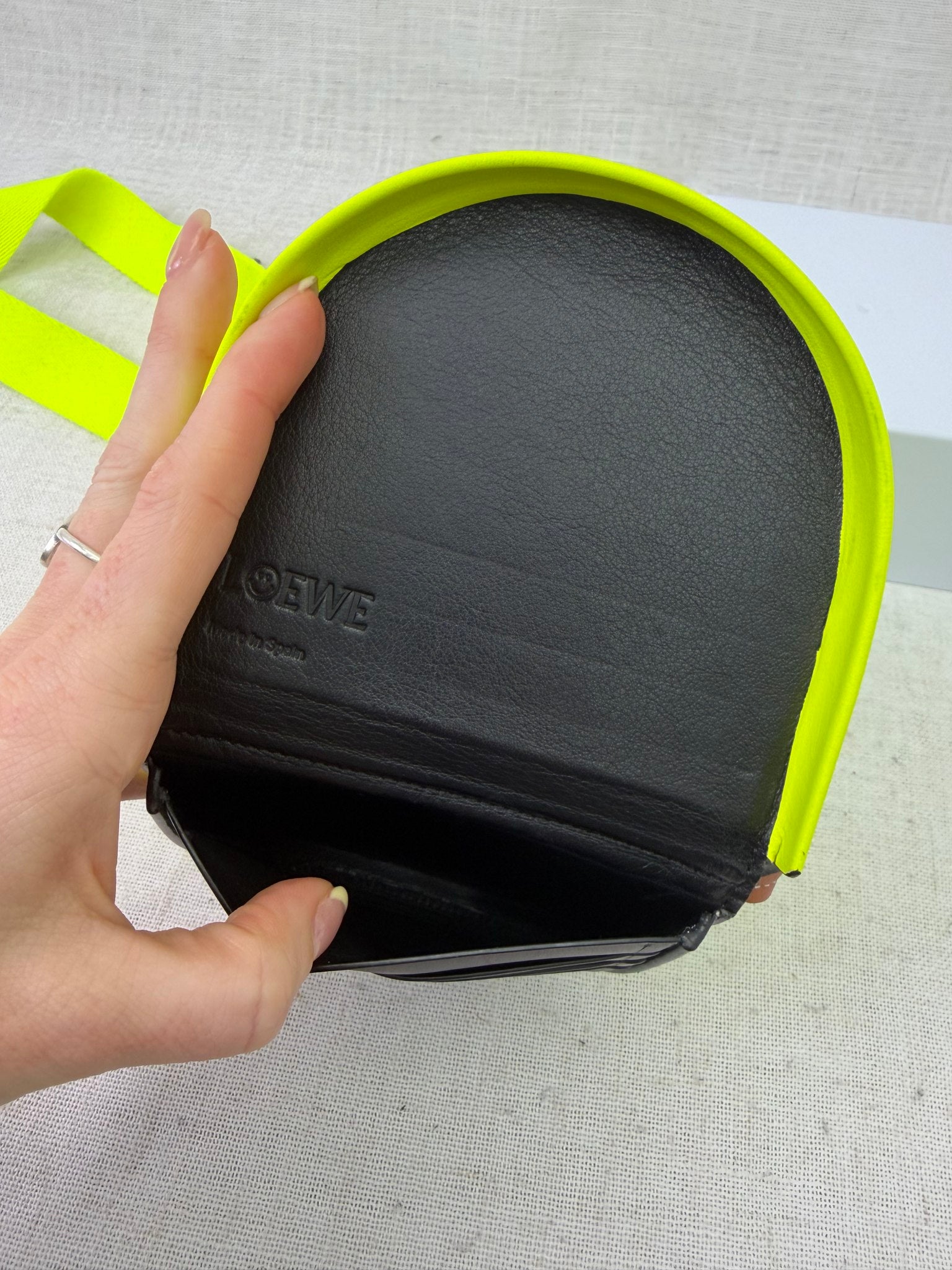 LIKE NEW- Loewe Neon Green 2020 SMiley Heel Wallet Crossbody